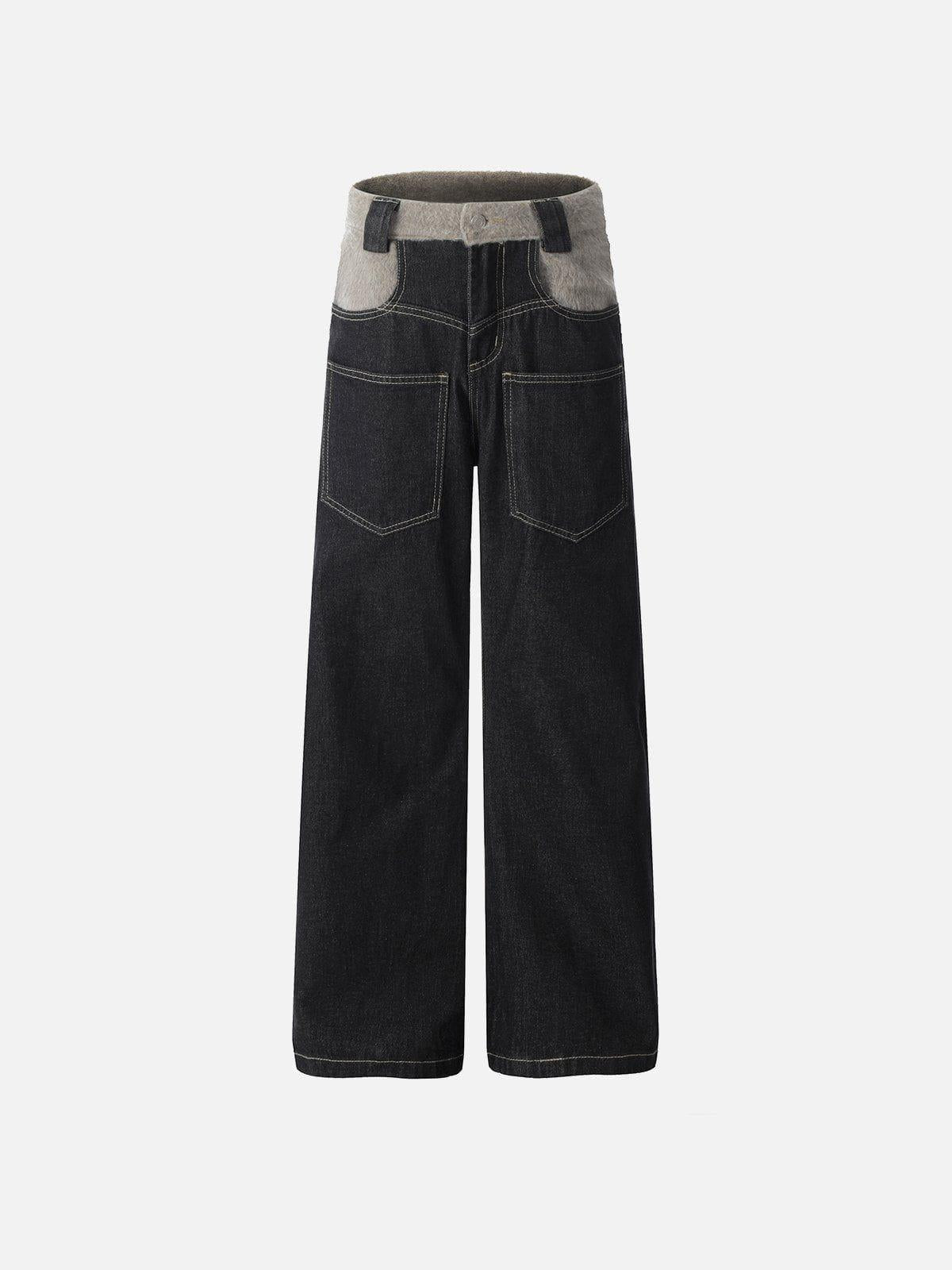 TALISHKO Plush Patchwork Jeans