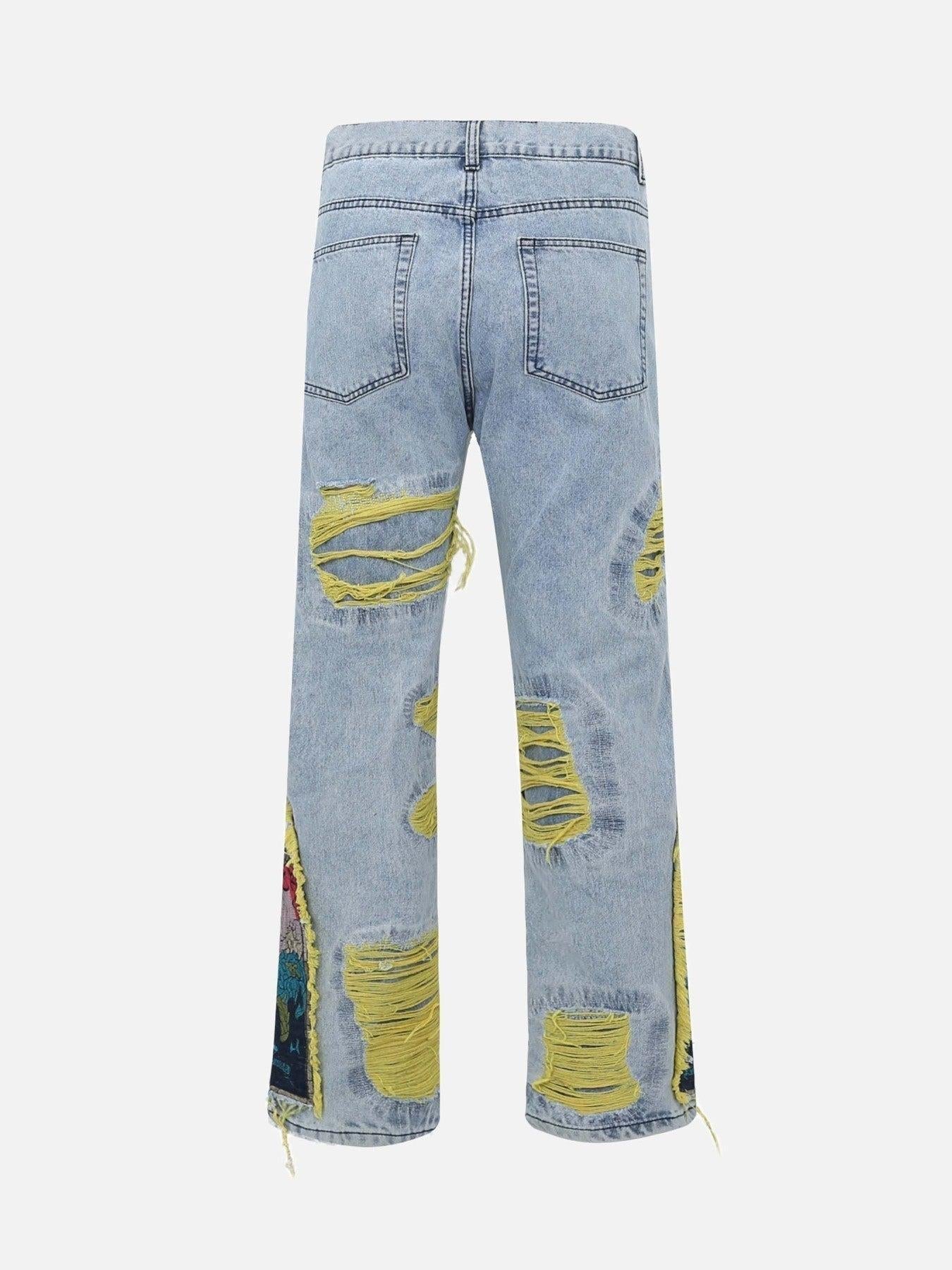 TALISHKO Plum Embroidery Jeans