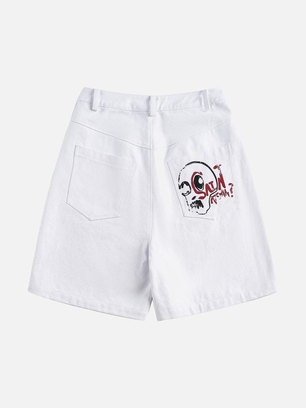 TALISHKO Graffiti Art Denim Shorts