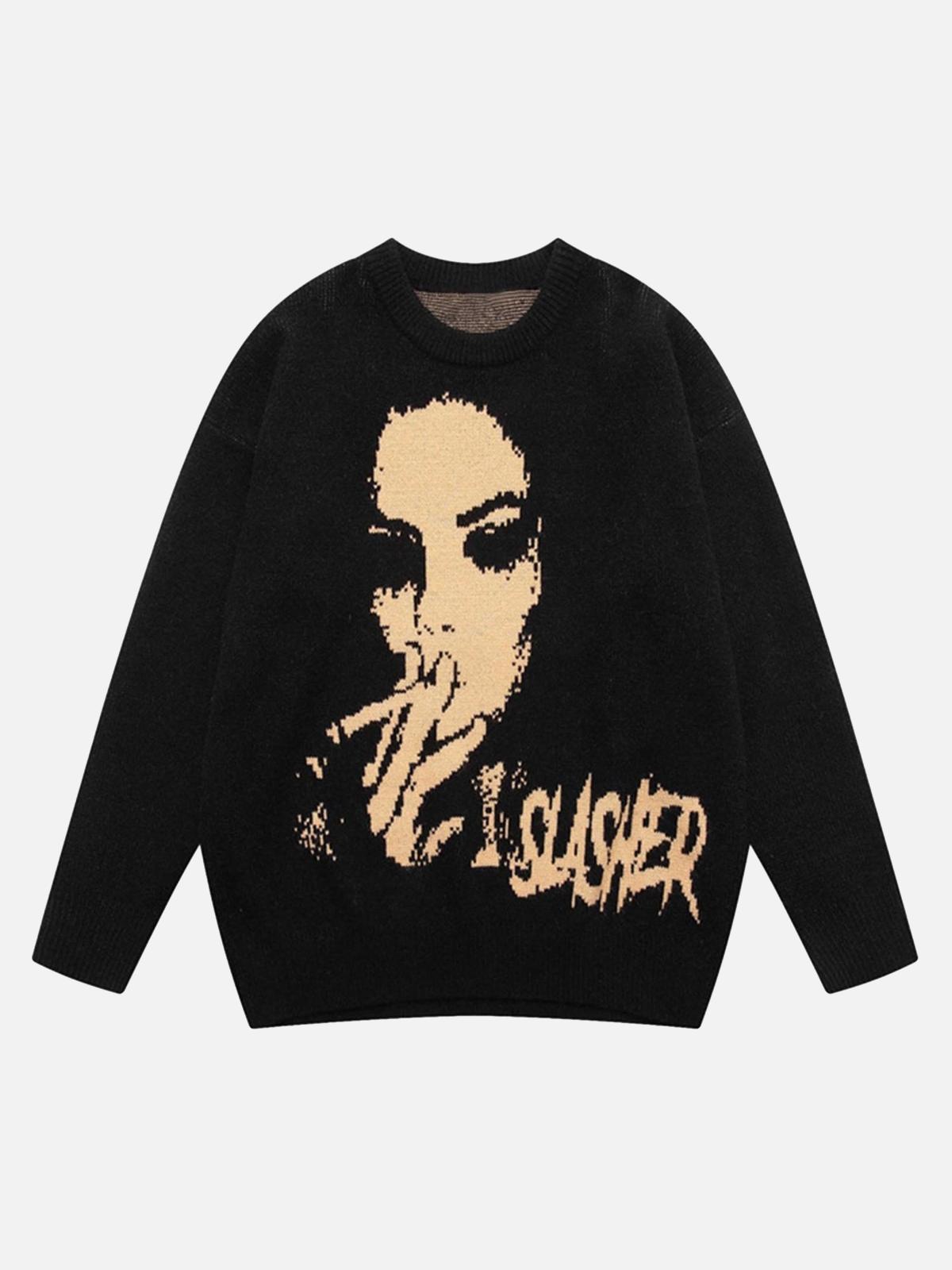 TALISHKO Vintage Portrait Knit Sweater