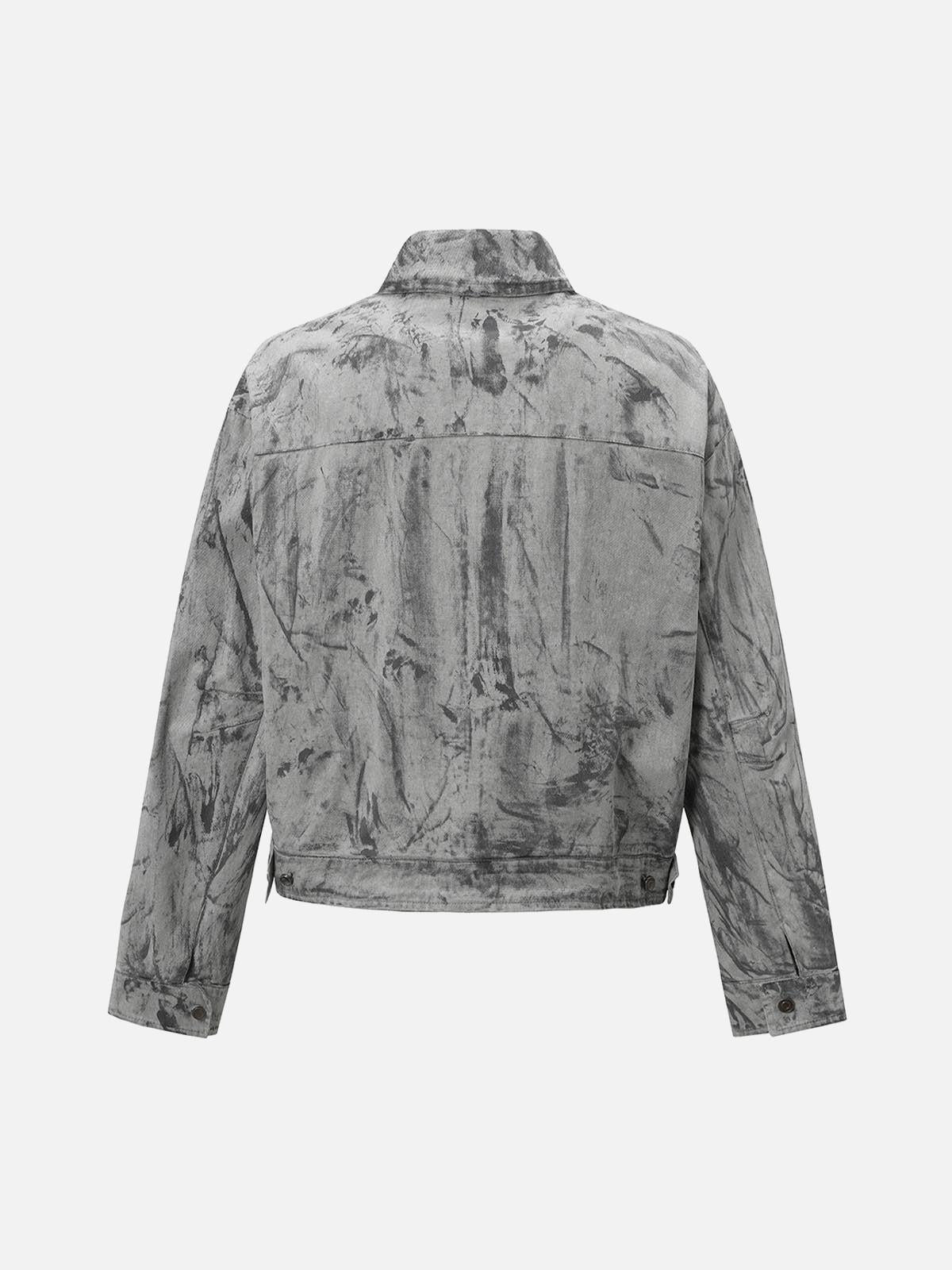 TALISHKO Tie-Dye Denim Bomber Jacket