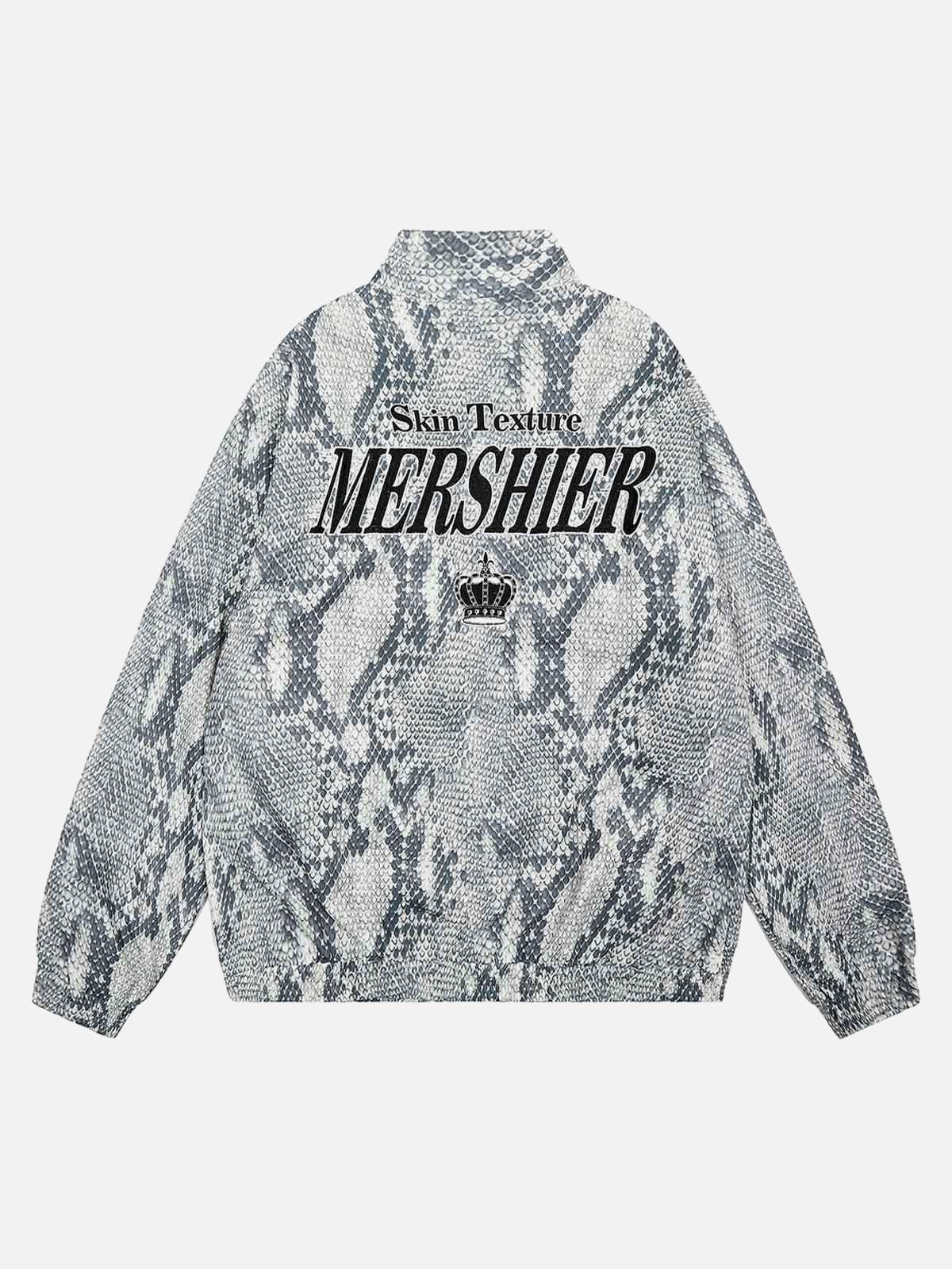 TALISHKO Vintage Vibe Print Windbreaker Jacket