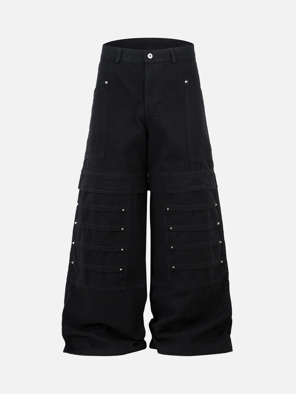TALISHKO Deconstructed Split Rivet Cargo Jeans