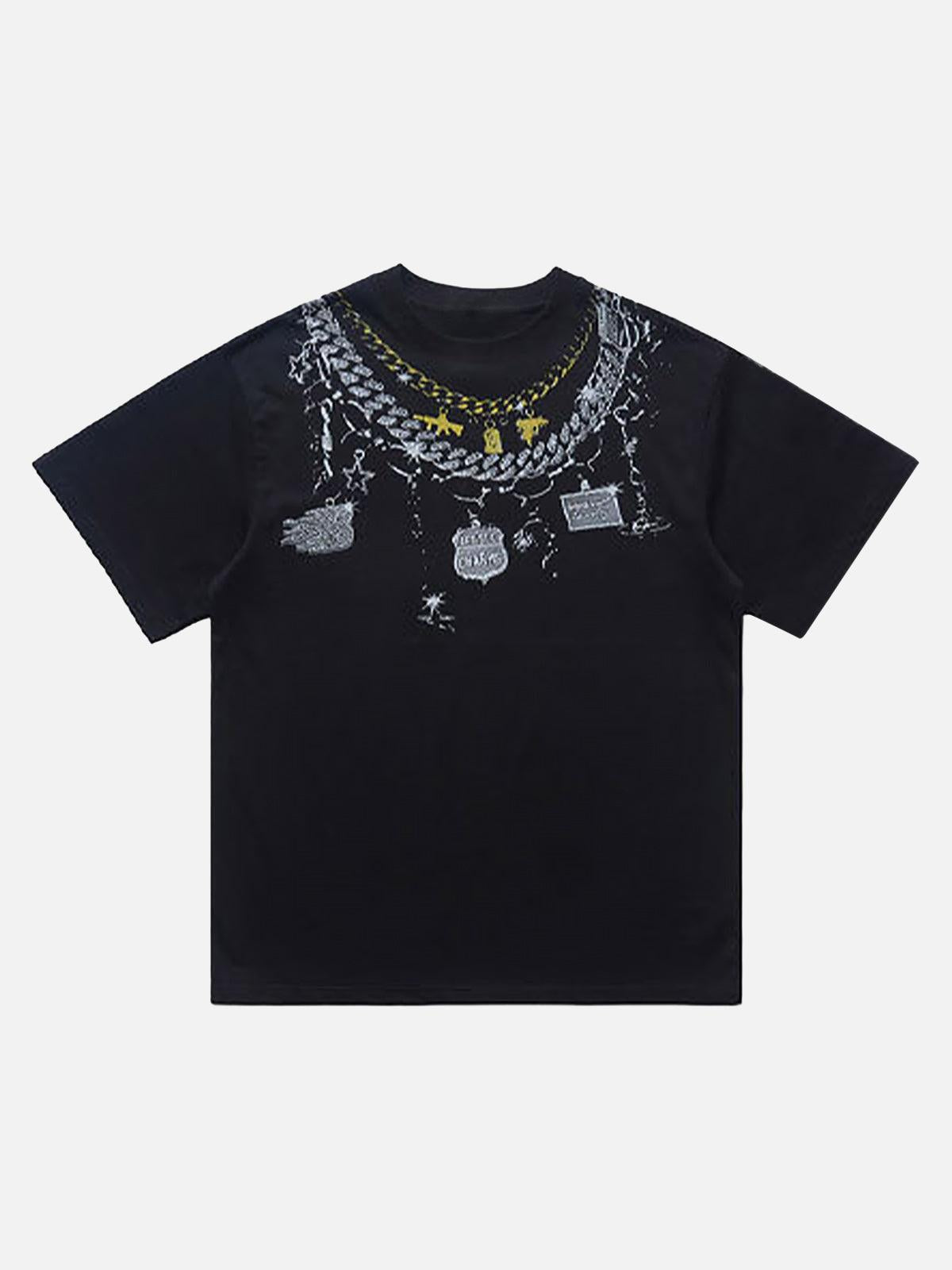 TALISHKO Chain Print Crew Neck T-Shirt