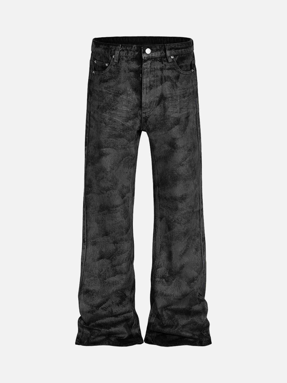 TALISHKO Retro Hand-Brushed Glitter Flare Jeans