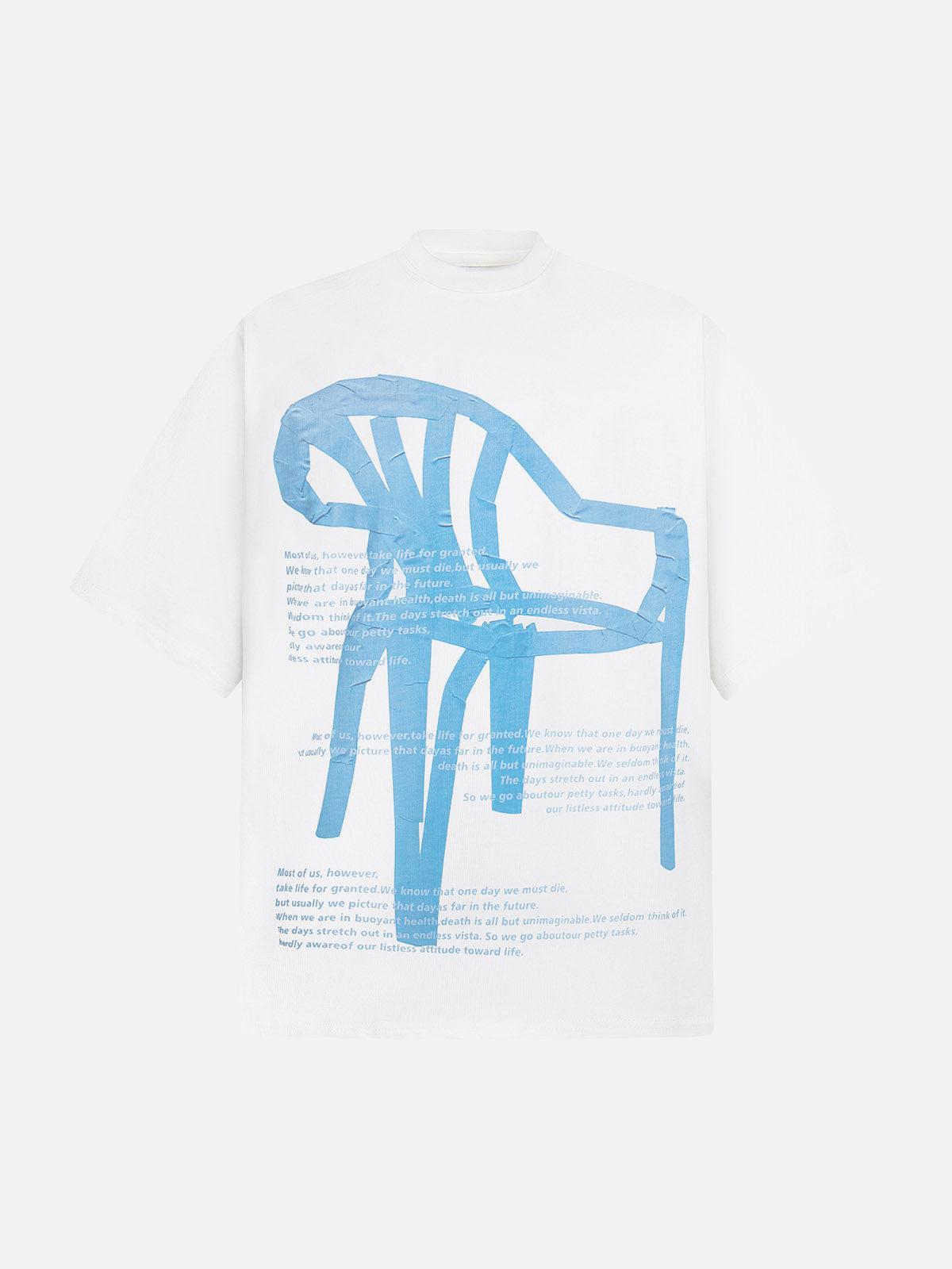 TALISHKO Retro Graffiti Chair Lettering T-Shirt