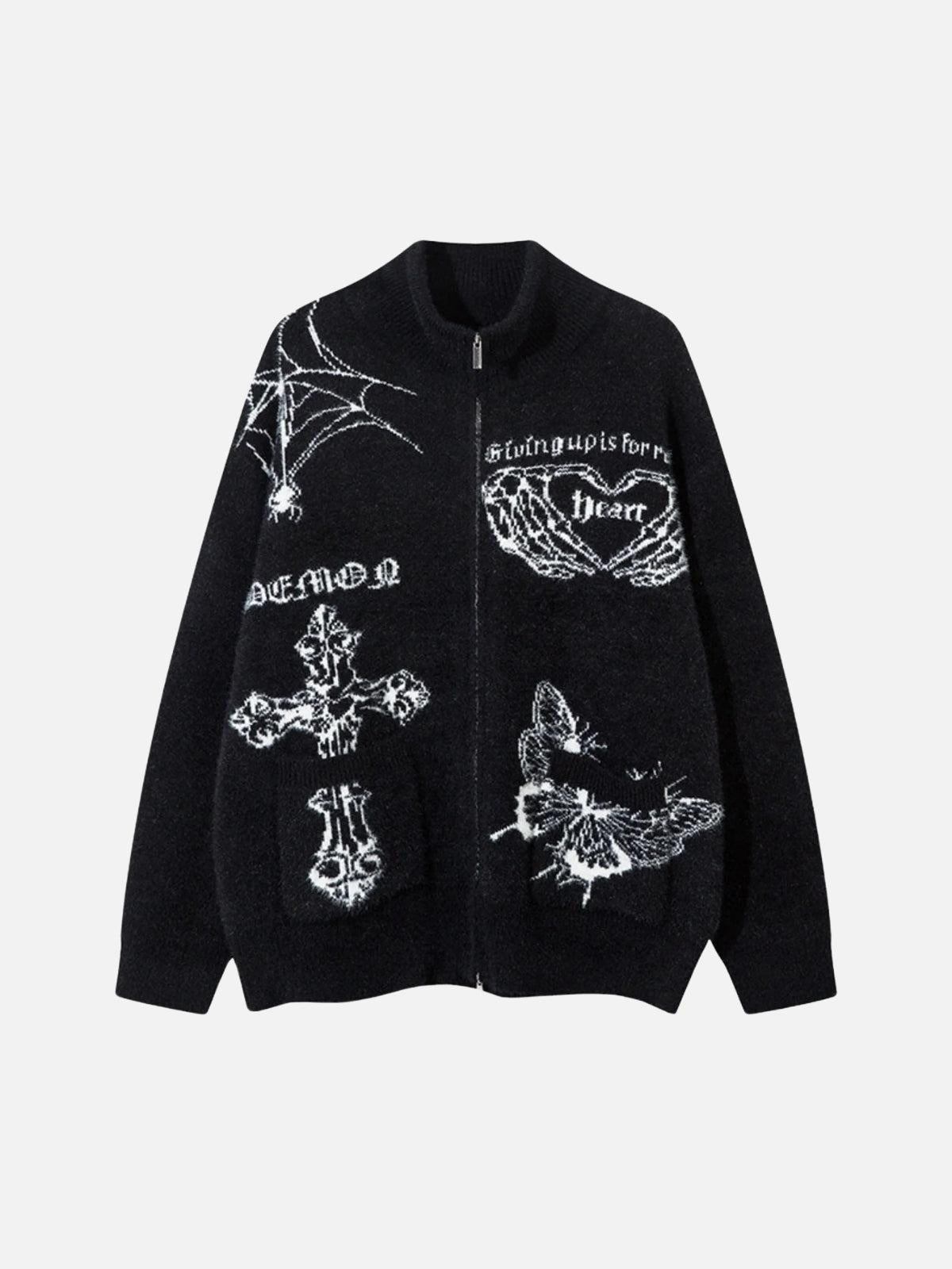 TALISHKO Butterfly Cross Knit Cardigan