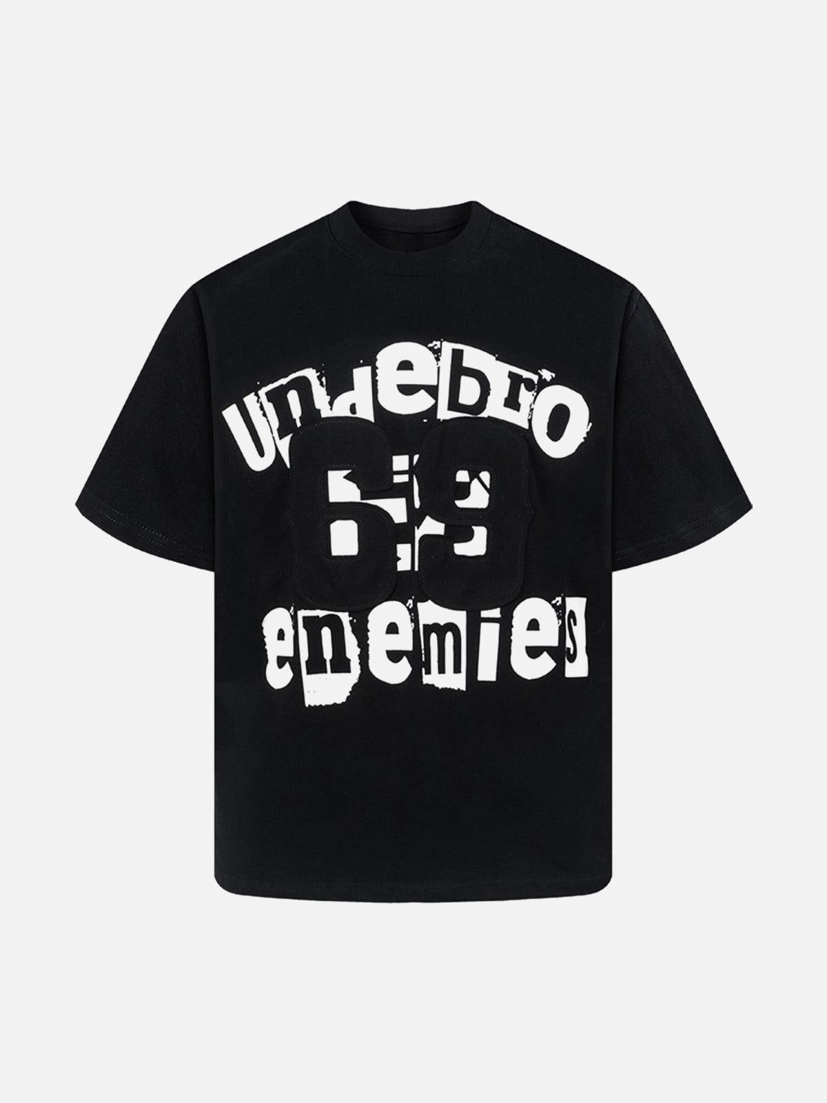 TALISHKO Graphic Patch Letter Print T-Shirt