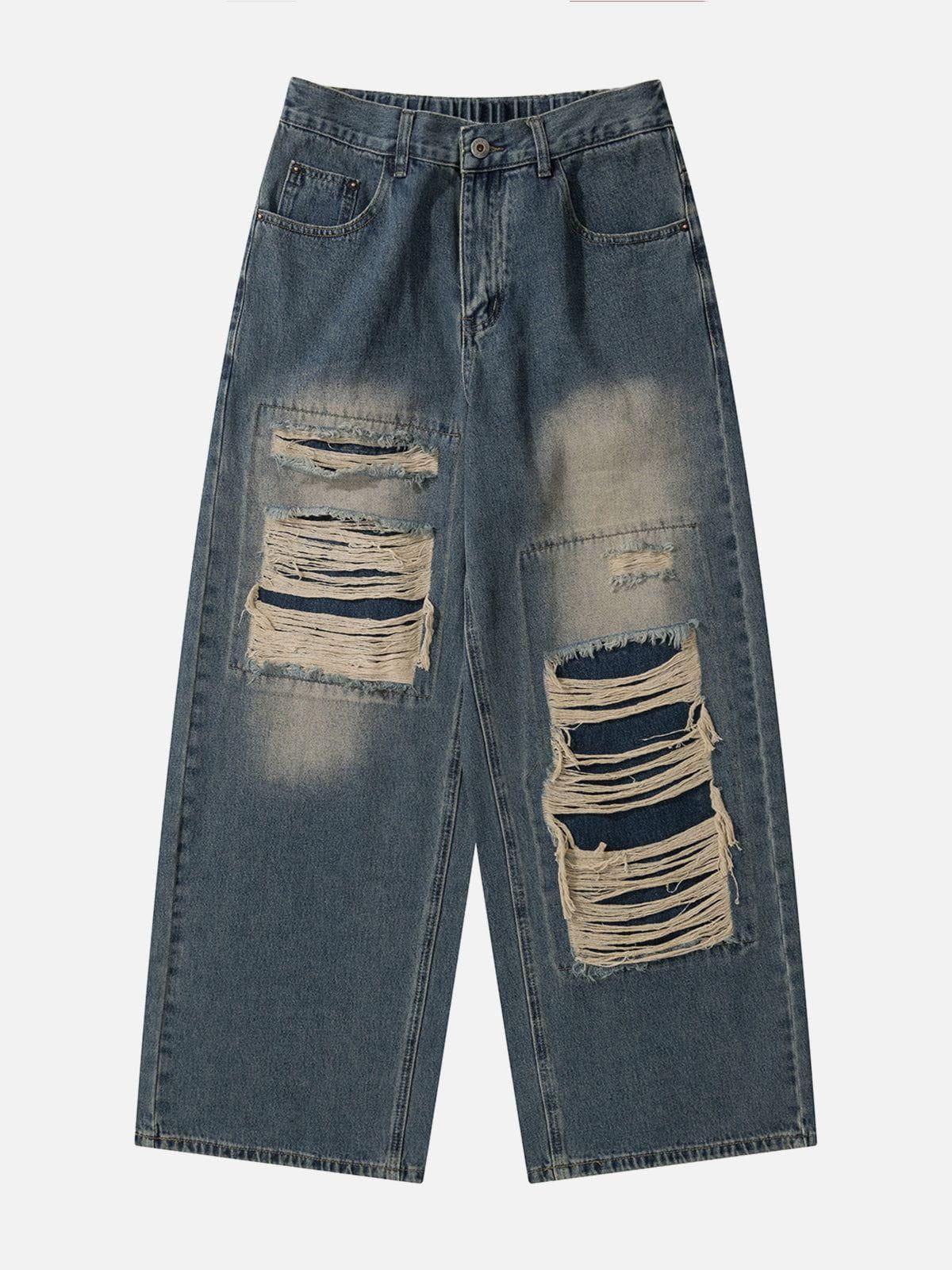 TALISHKO Distressed Design Loose Jeans