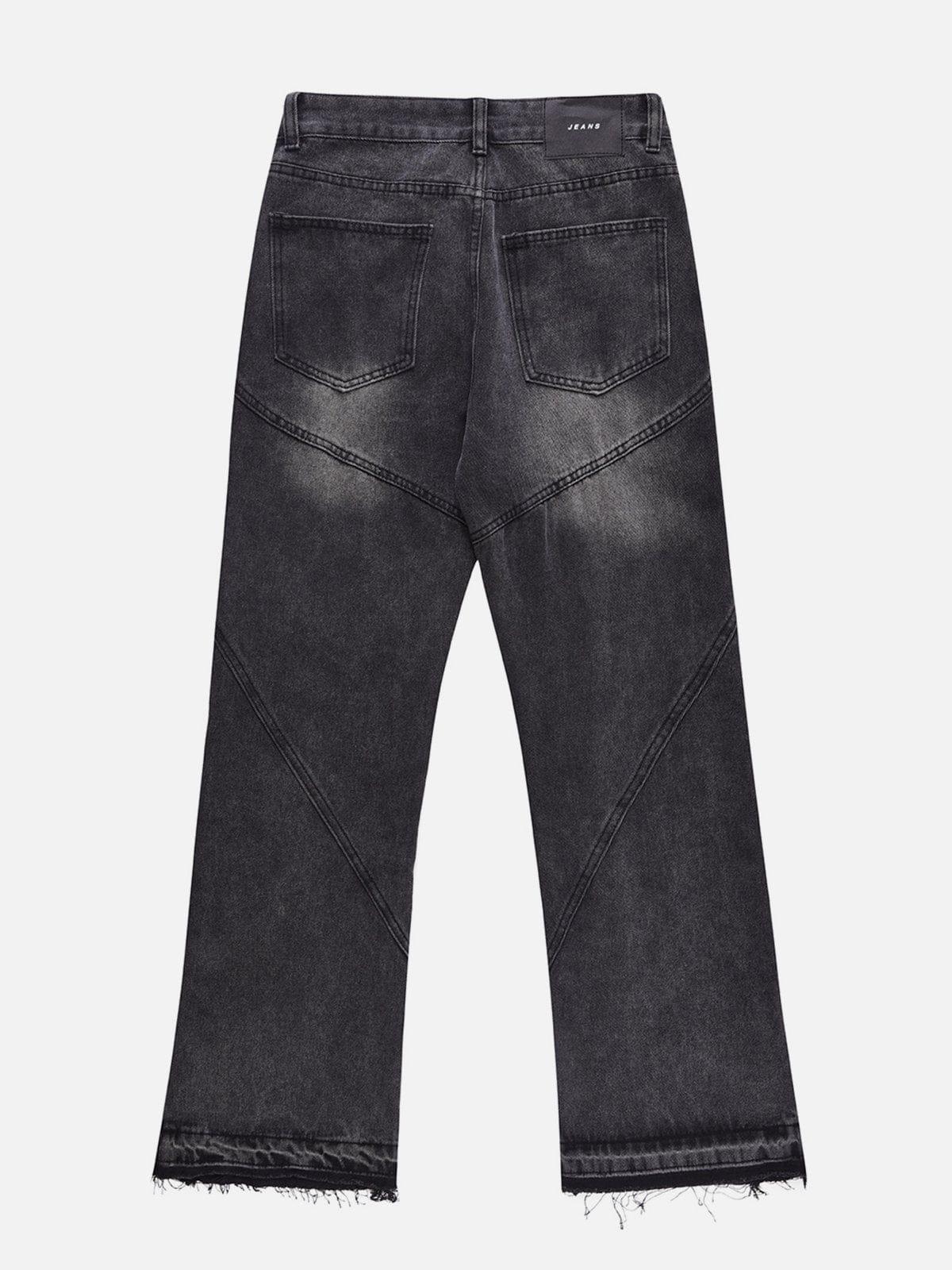 TALISHKO Zipper Decoration Washed Jeans