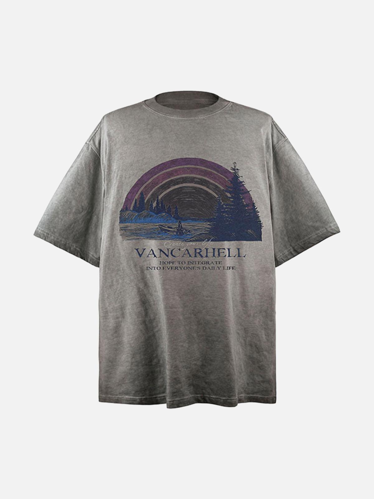 TALISHKO Rainbow Print Crew Neck T-Shirt