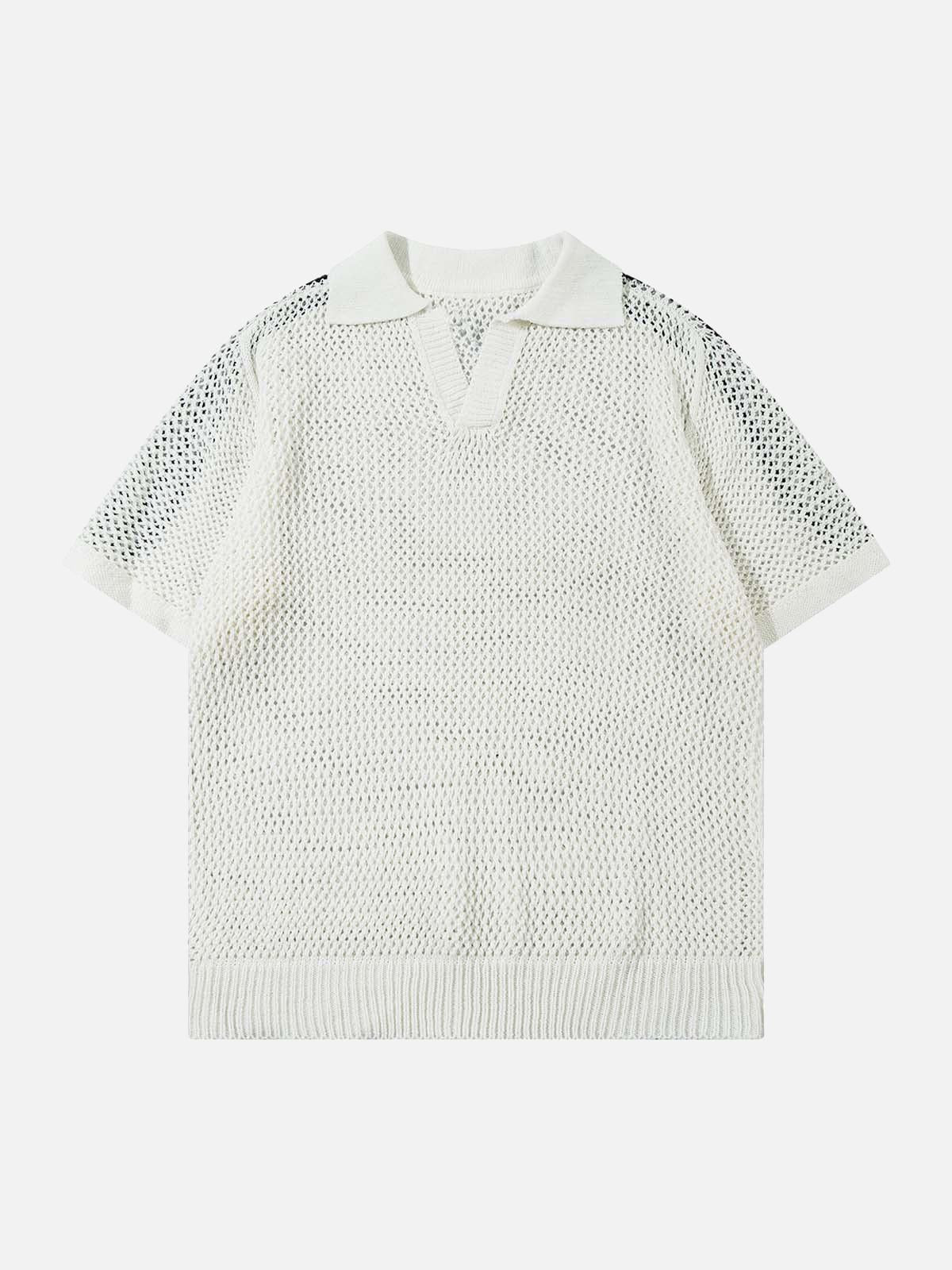 TALISHKO Knitted Short Sleeve Polo Sweater