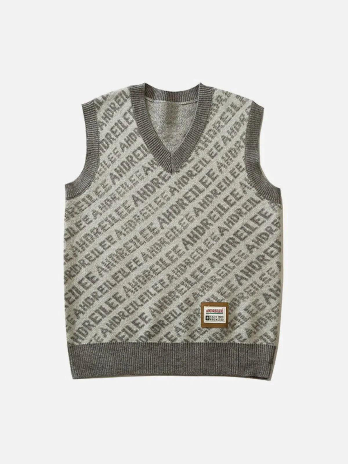 TALISHKO Letters Graphic Sweater Vests