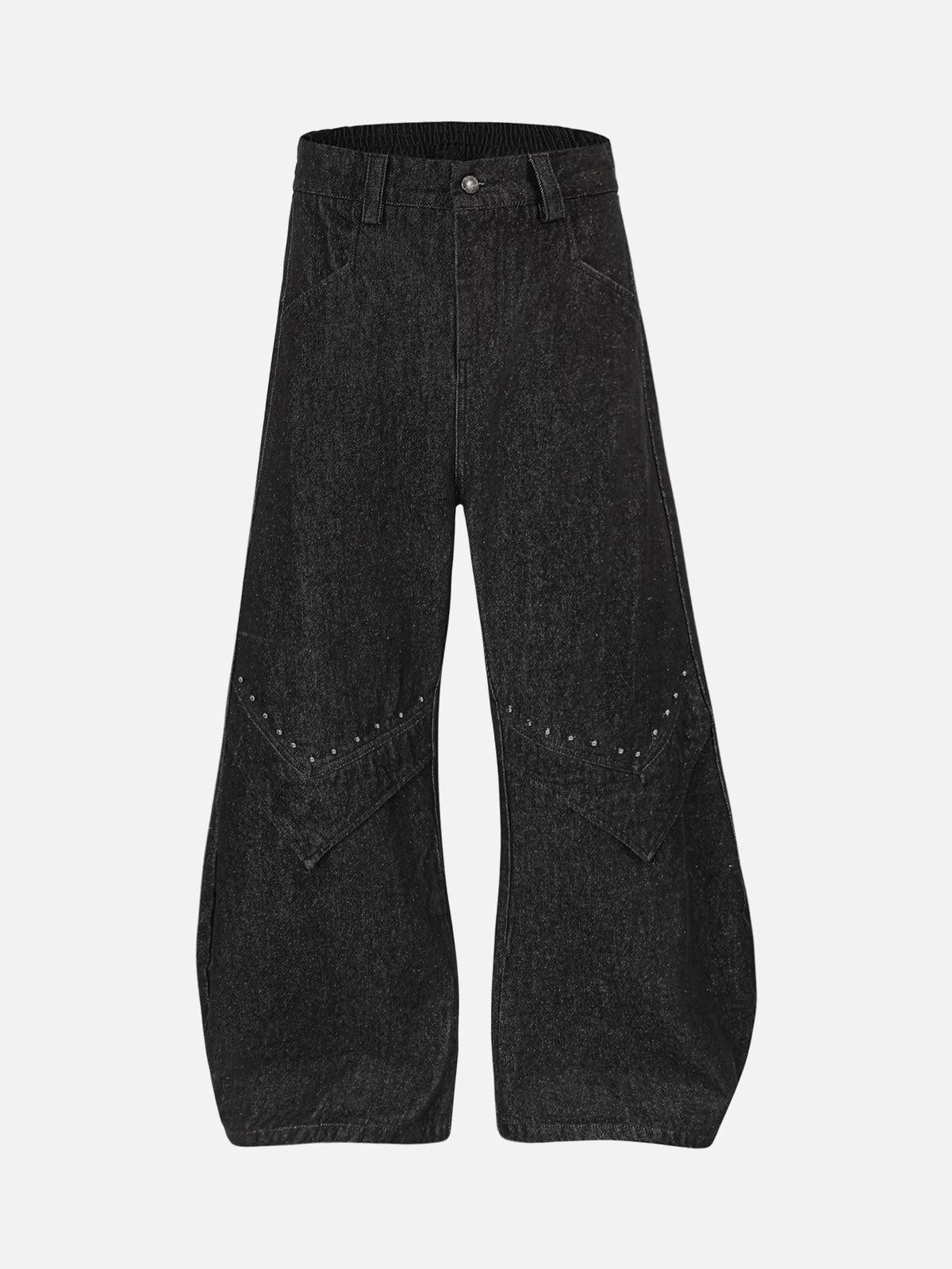 TALISHKO Deconstructed Rivet Scimitar Jeans
