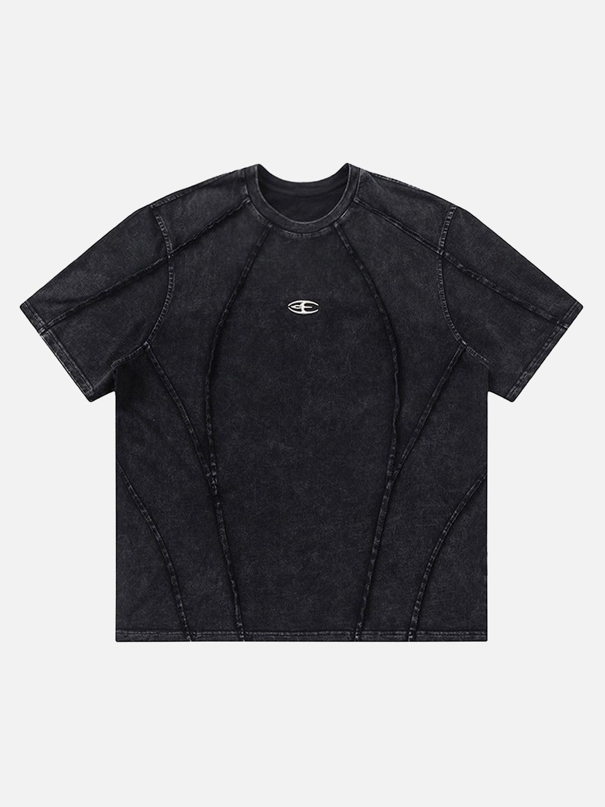 TALISHKO Split Raw Edge Short Sleeve T-Shirt