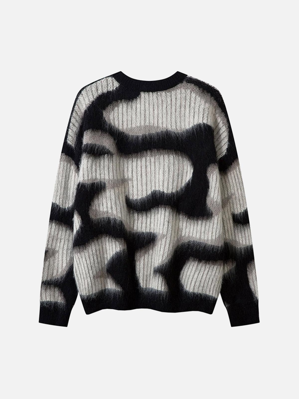 TALISHKO Abstract Mohair Crew Neck Sweater