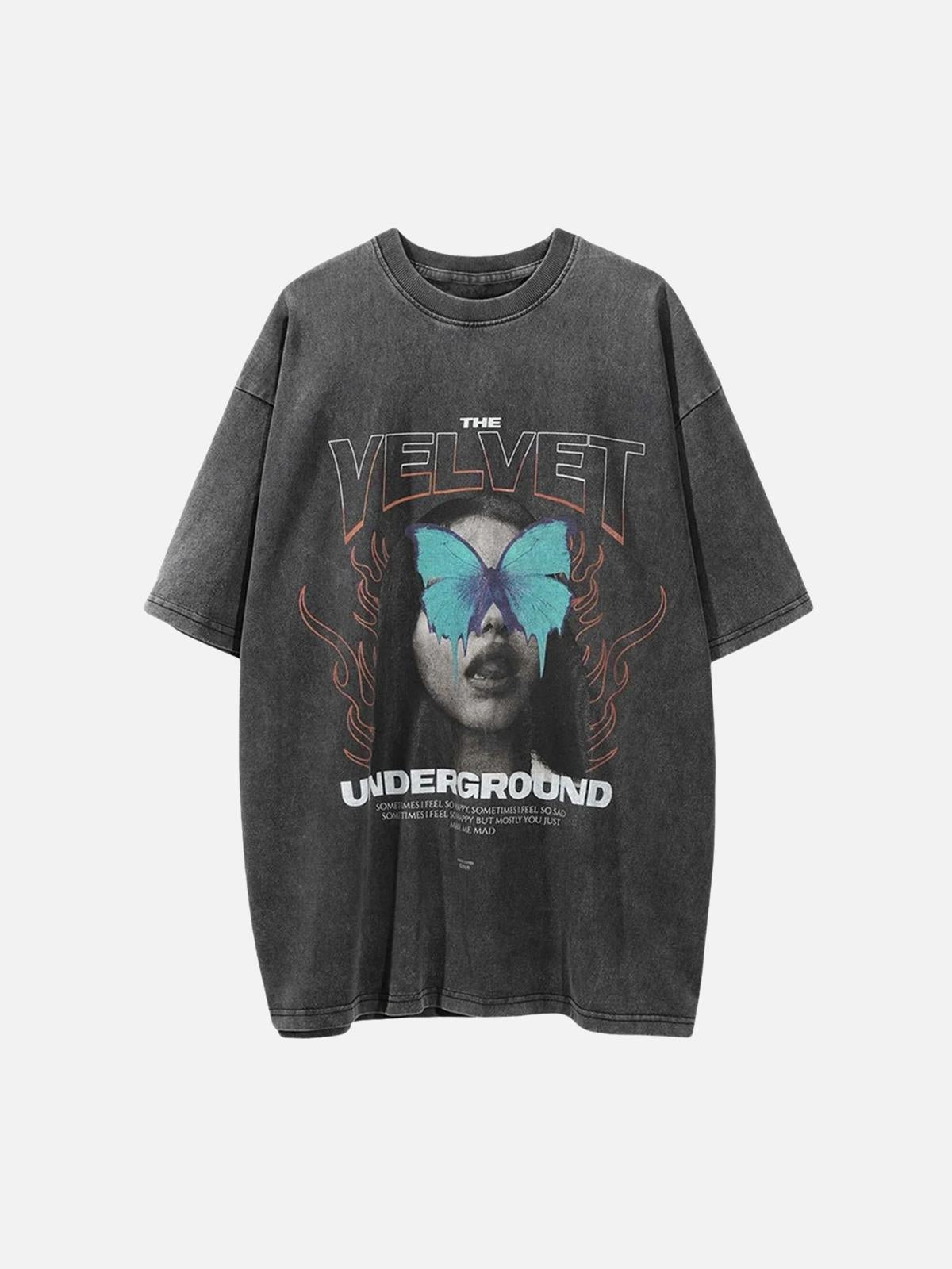 TALISHKO Character Printed Washed & Aged T-Shirt