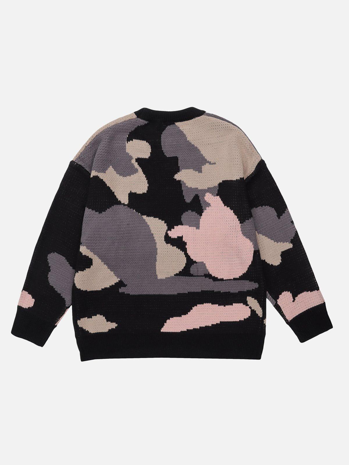 TALISHKO Splicing Abstraction Graphic Sweater