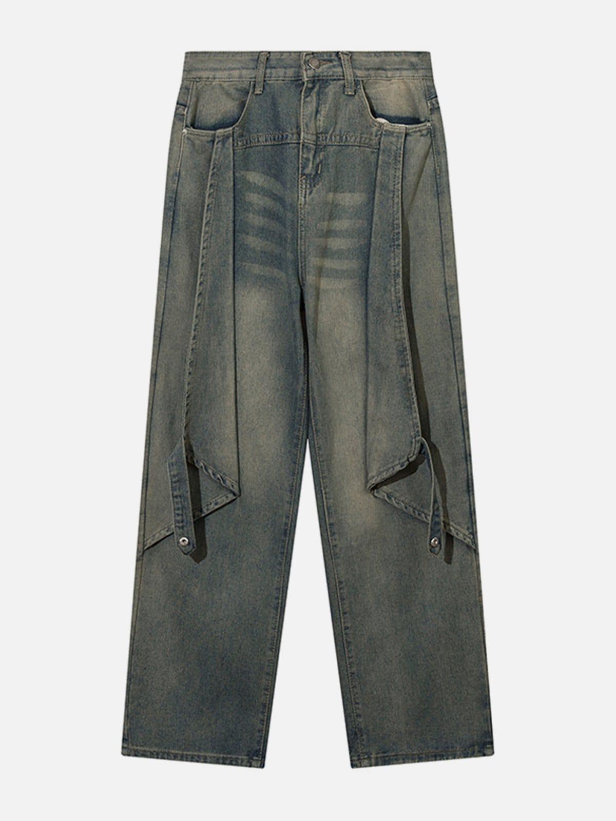 TALISHKO Symmetrical Panel Button-Down Jeans