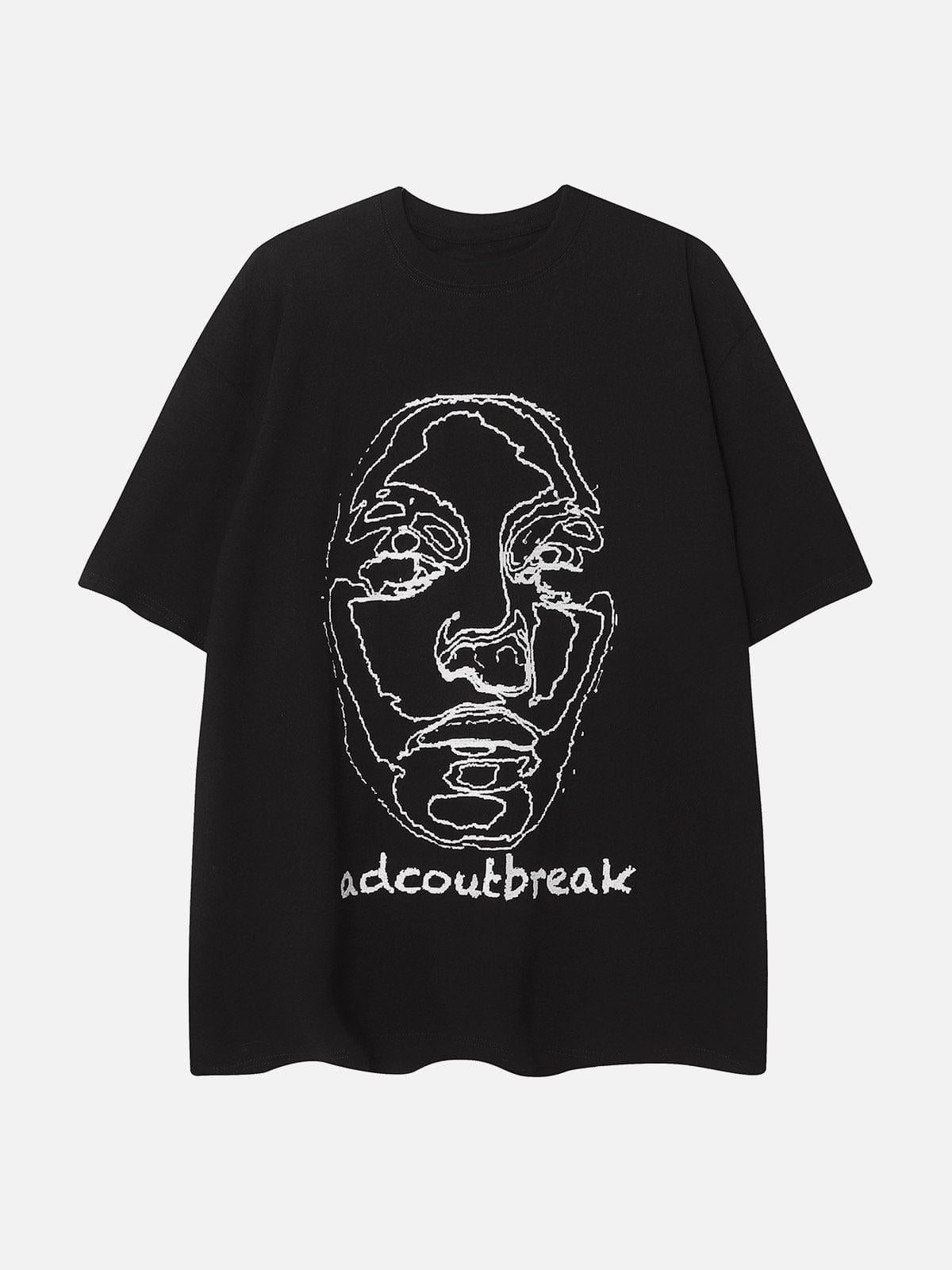 TALISHKO Embroidery Abstract Face Tee