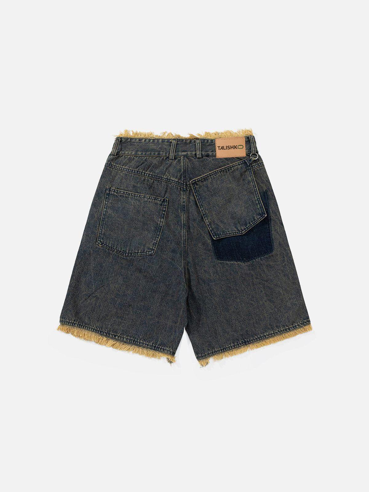 TALISHKO Fringe Denim Jorts