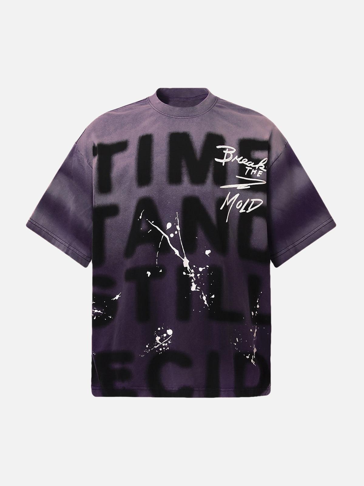 TALISHKO Ink Splash Letter Print T-Shirt