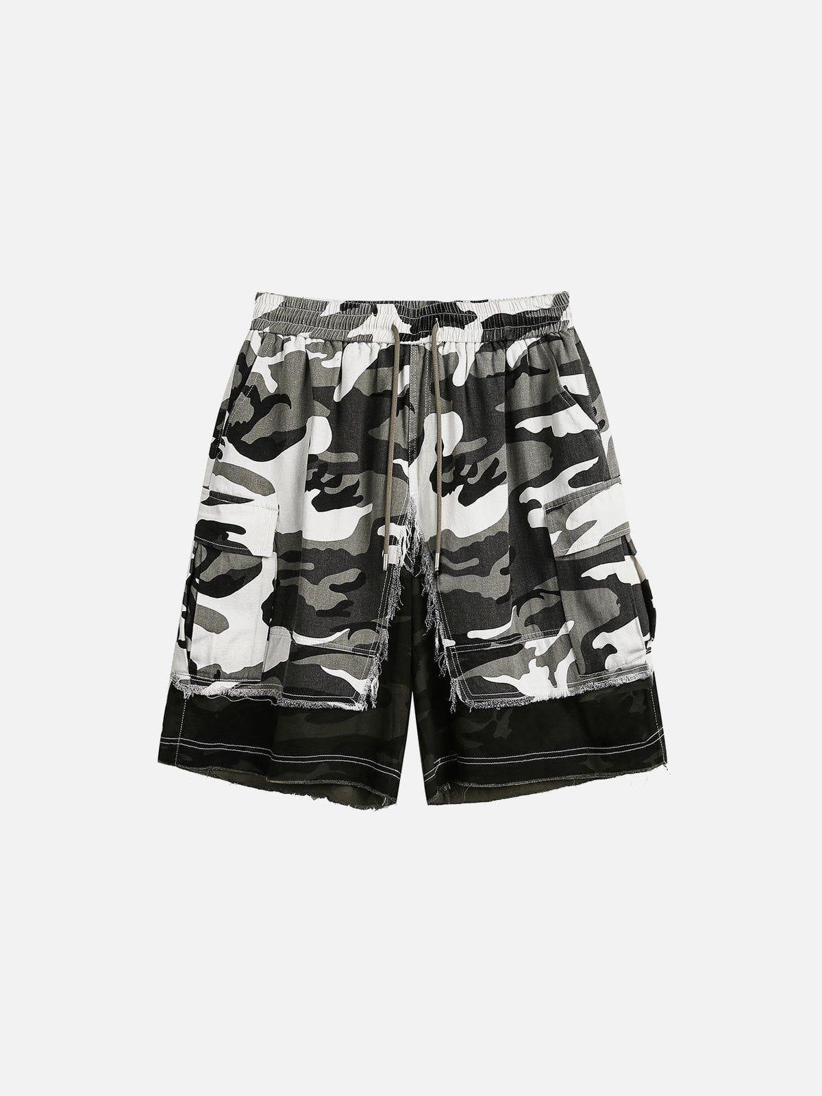TALISHKO Camouflage Patchwork Shorts