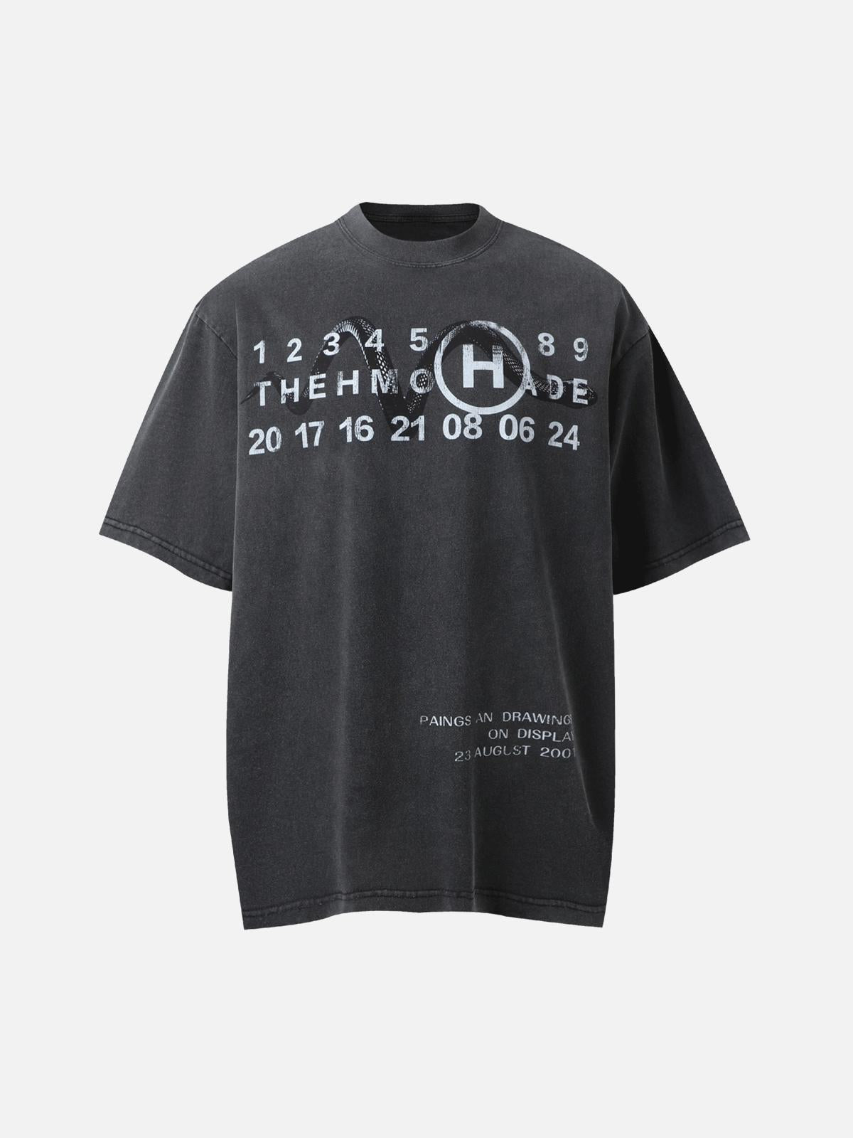 TALISHKO Washed Digital Art Street Rap T-Shirt