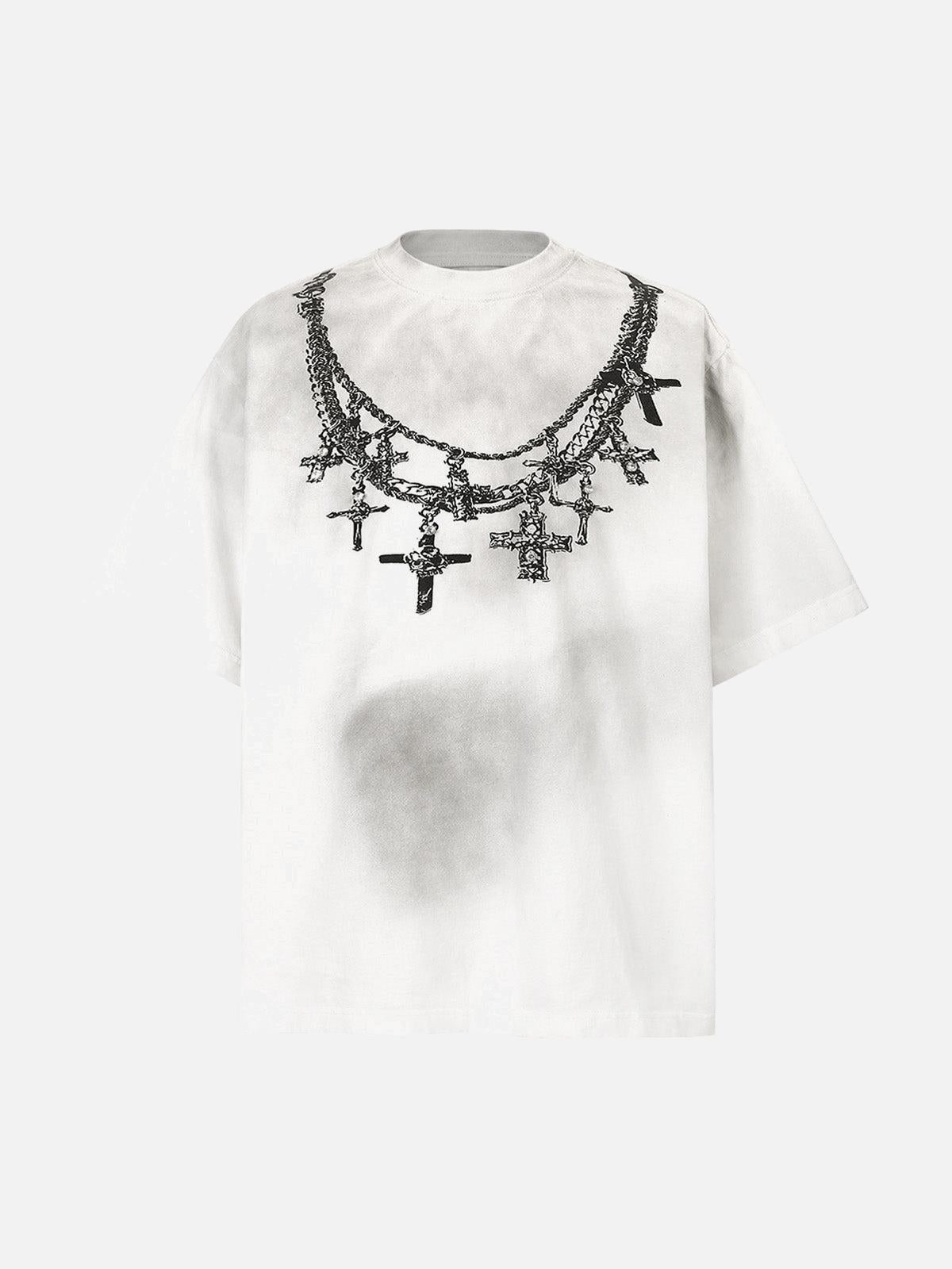 TALISHKO Cross Necklace Graphic T-Shirt