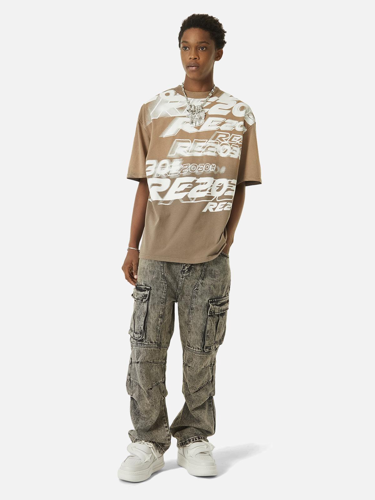 TALISHKO American Street Style Washed Distressed Work Jeans