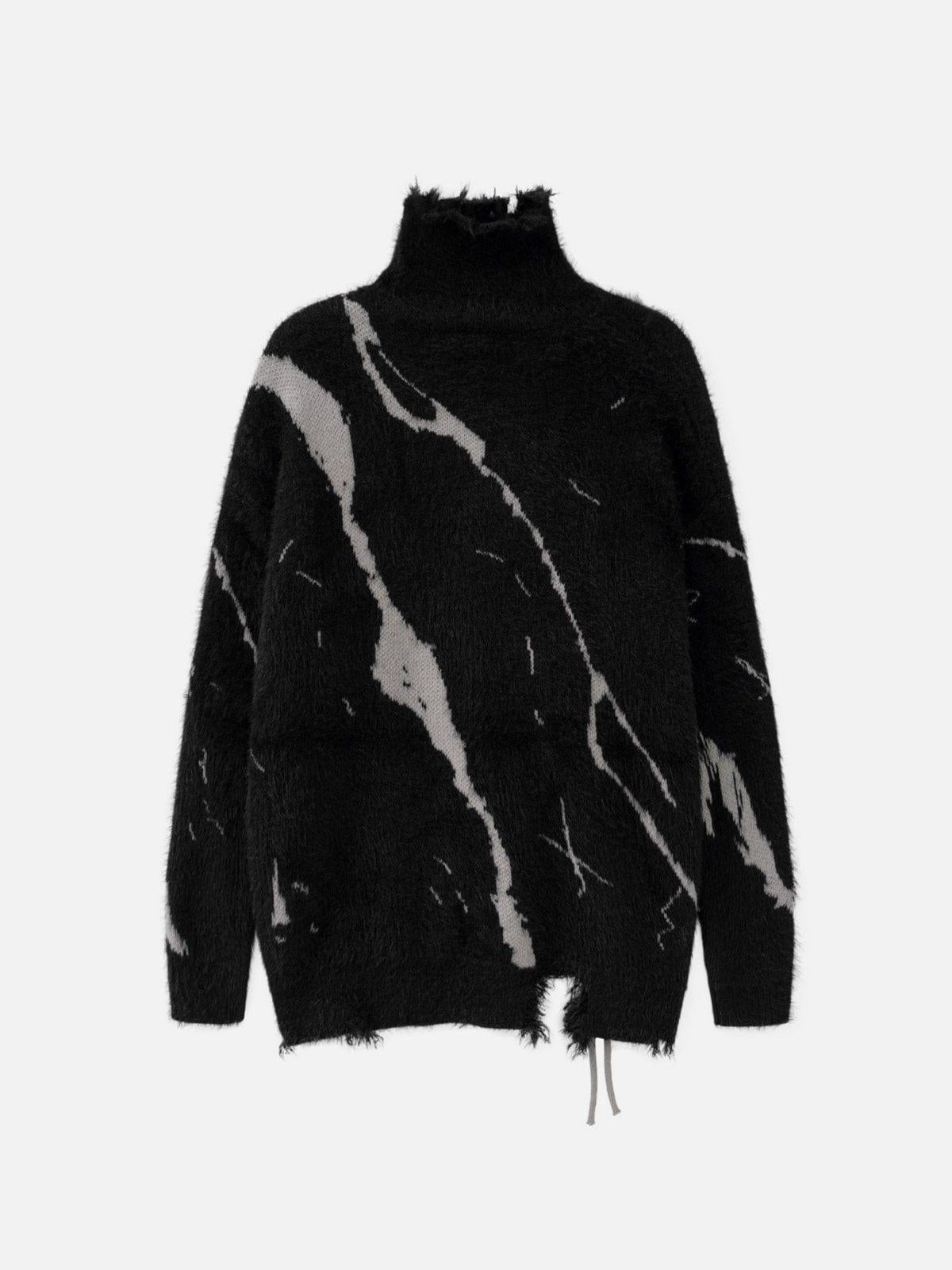 TALISHKO Tie-Dye Bandage Turtleneck Sweater