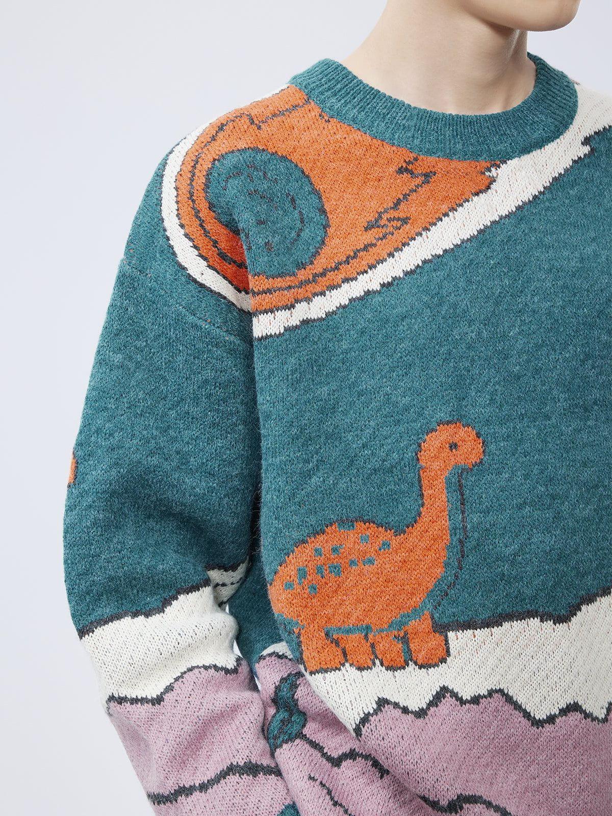 TALISHKO Cartoon Little Dinosaur Knit Sweater