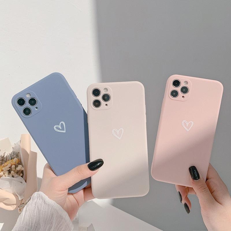 TALISHKO Soft Heart Mobile Phone Case For iPhone