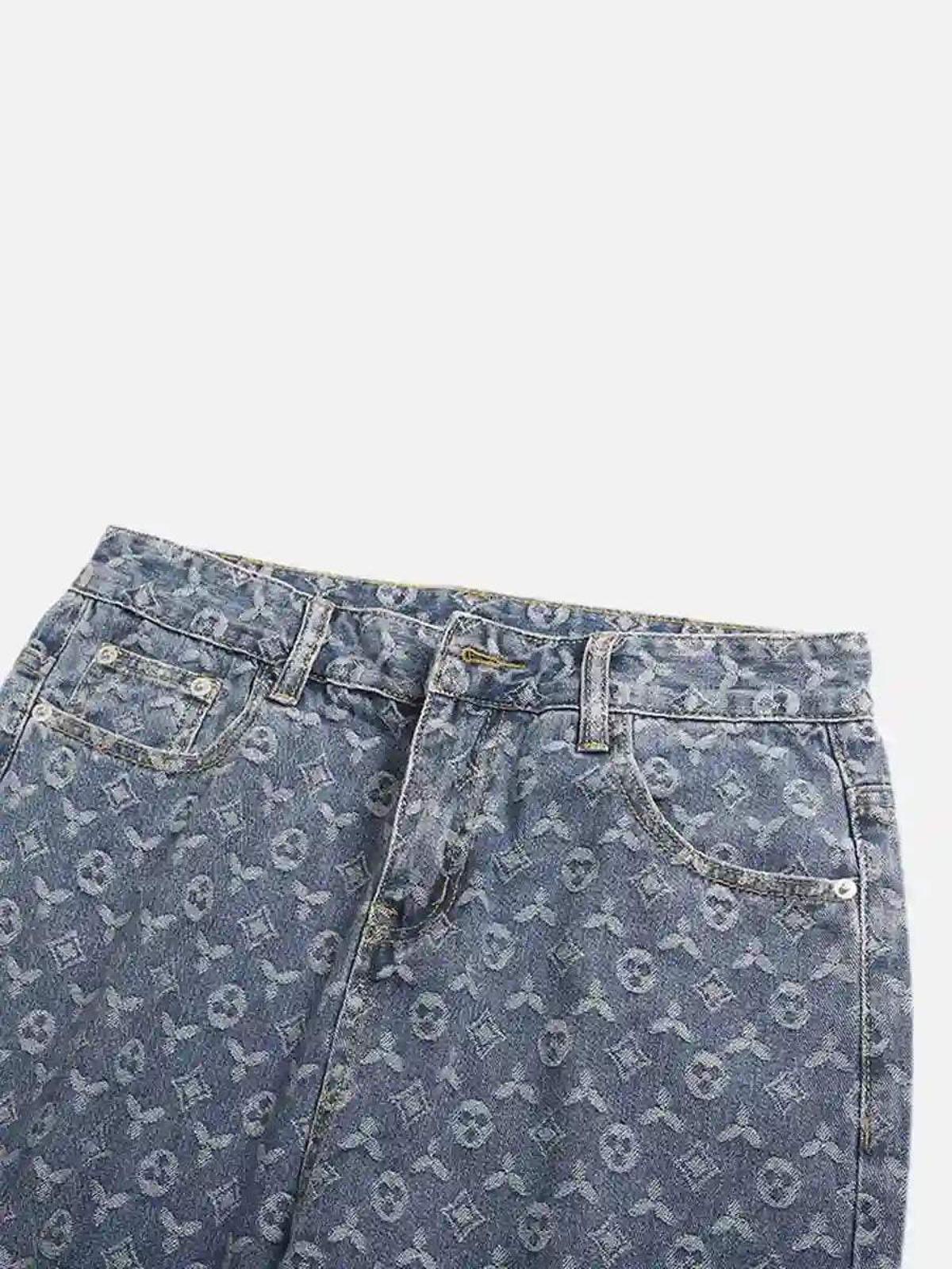 TALISHKO Jacquard Baggy Denim Jeans