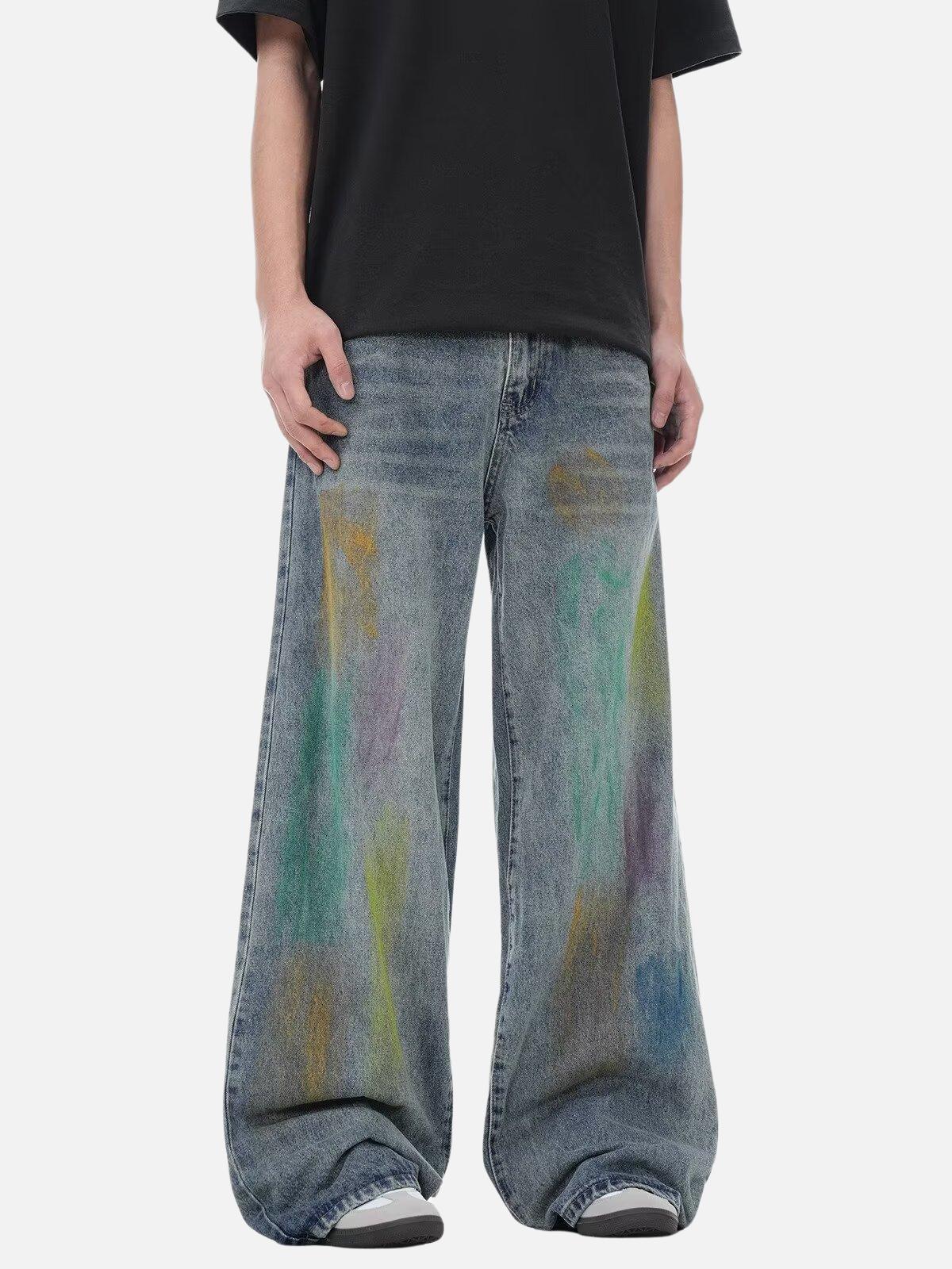 TALISHKO Colorful Graffiti Jeans