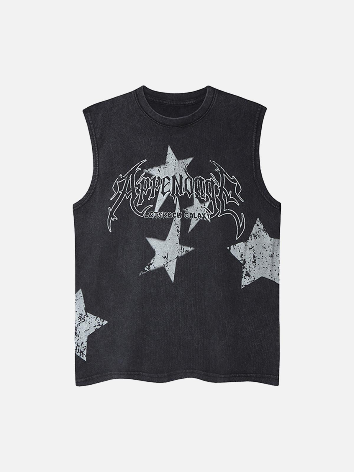 TALISHKO Washed Star Print Vest