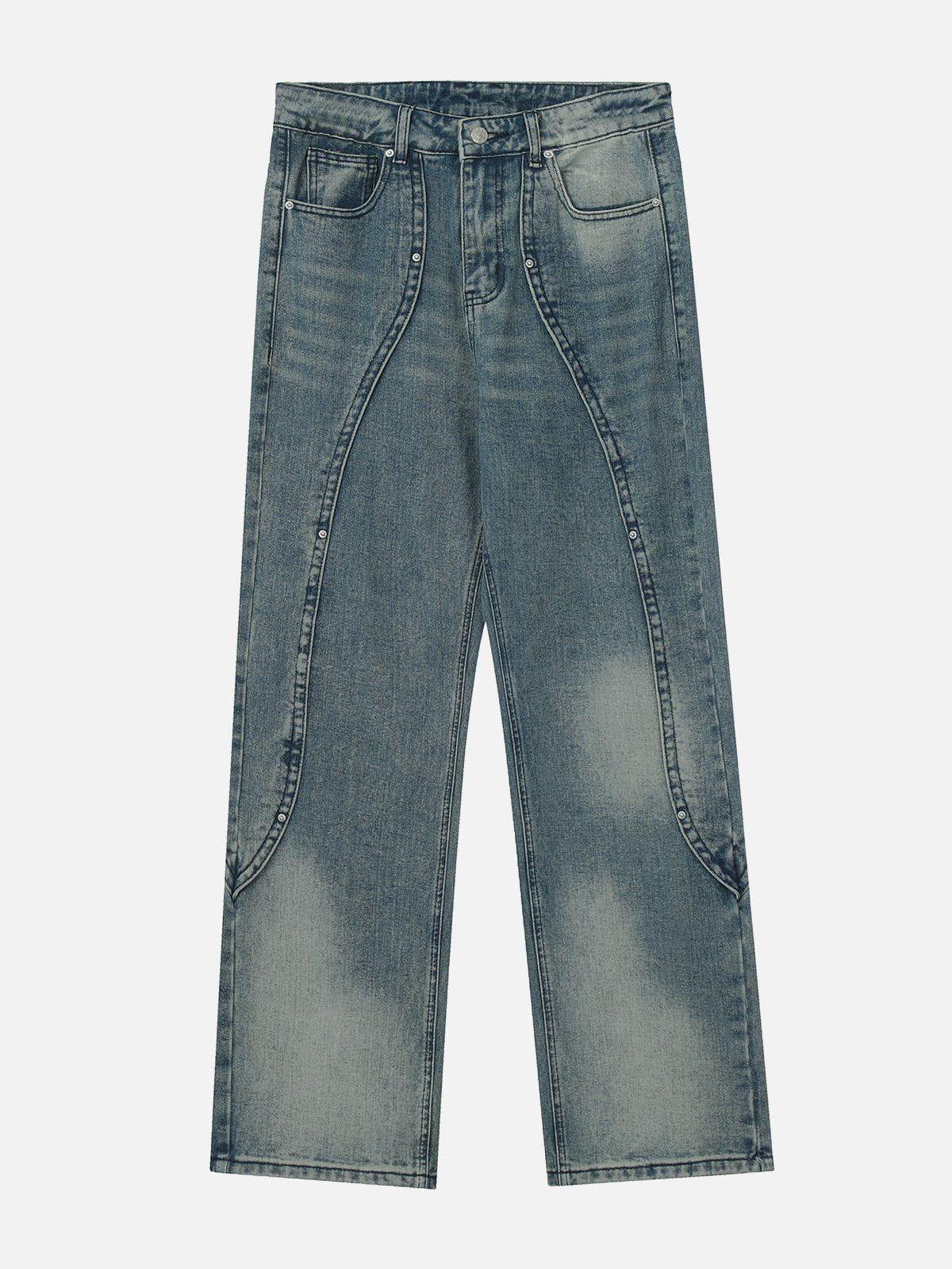 TALISHKO Splicing Water-Wash Jeans