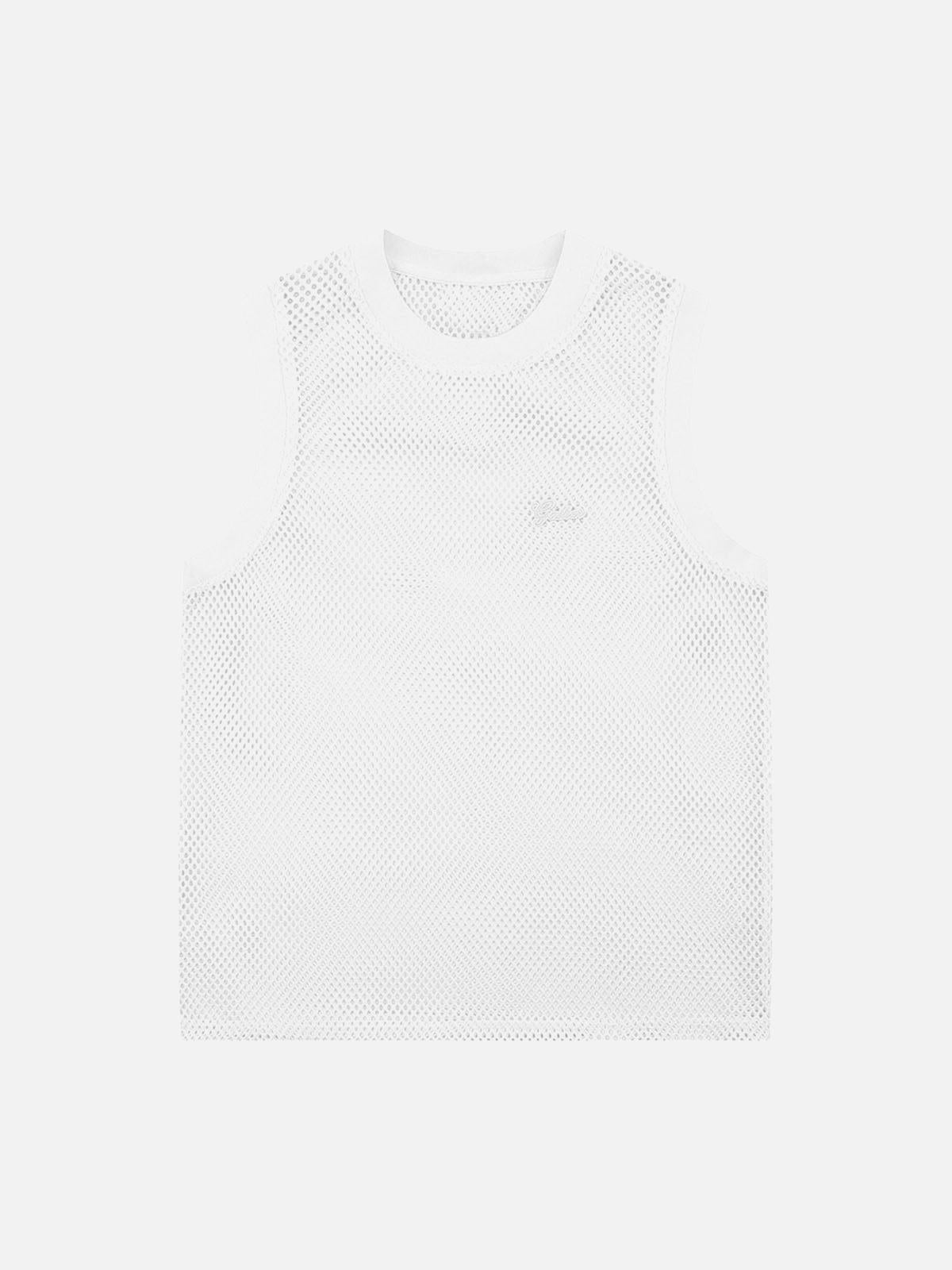 TALISHKO Hollow Sports Mesh Embroidered Letters Vest