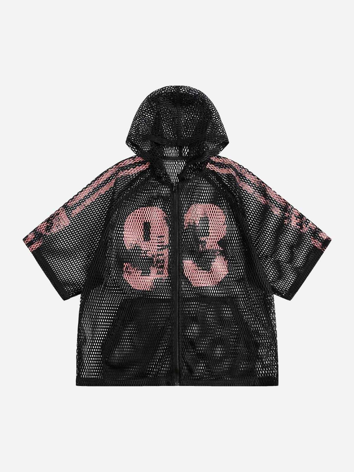 TALISHKO Breathable Mesh Hooded Snake Print Jersey T-Shirt