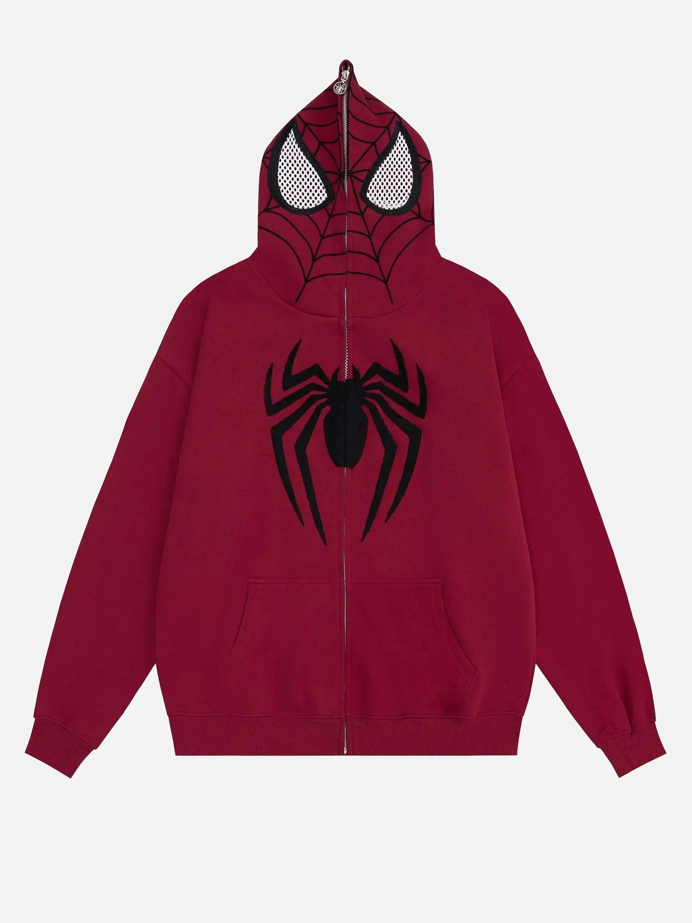 TALISHKO American Spider Towel Embroidery Cardigan Hoodie