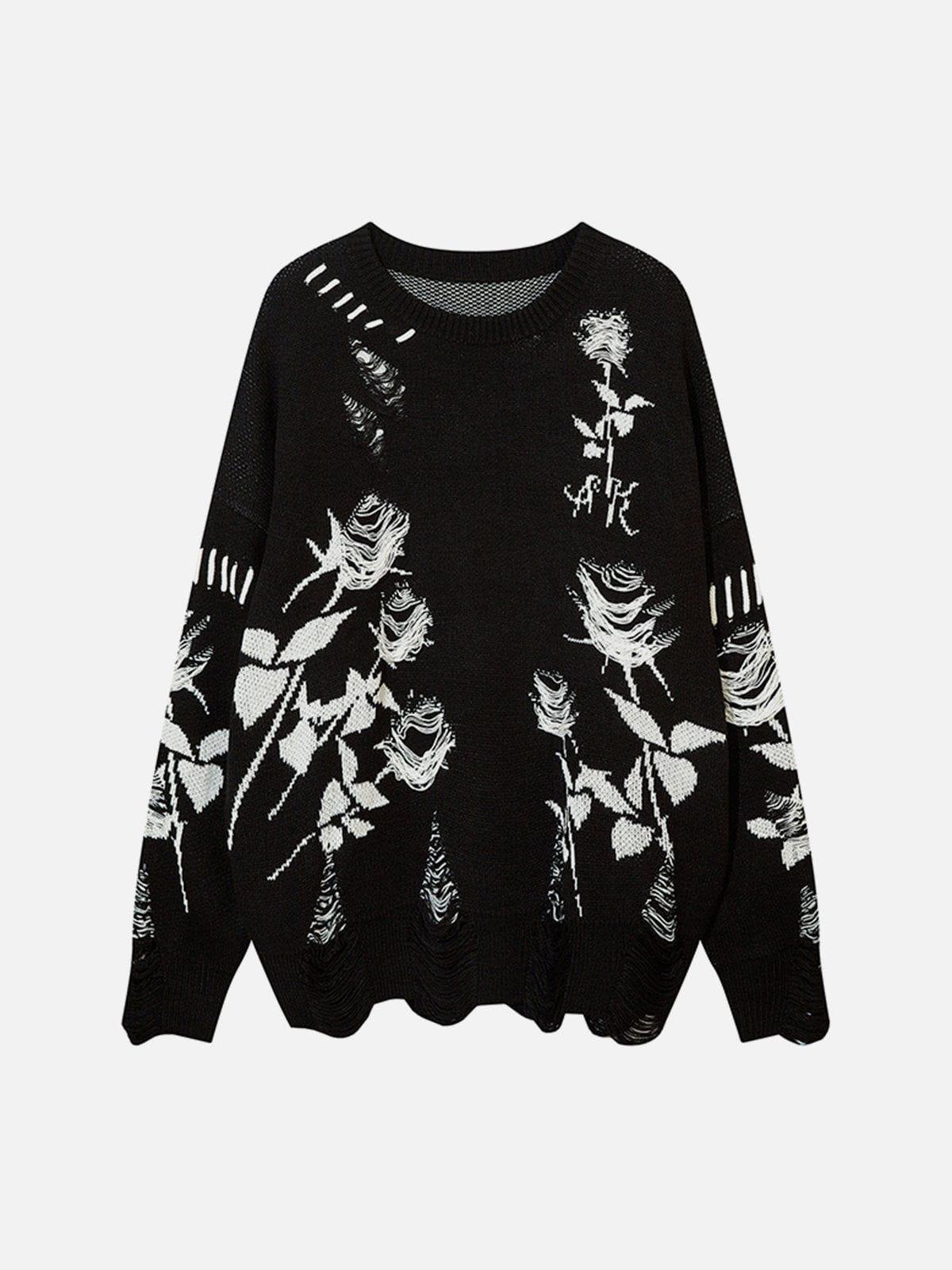 TALISHKO Raw Edge Rose Sweater