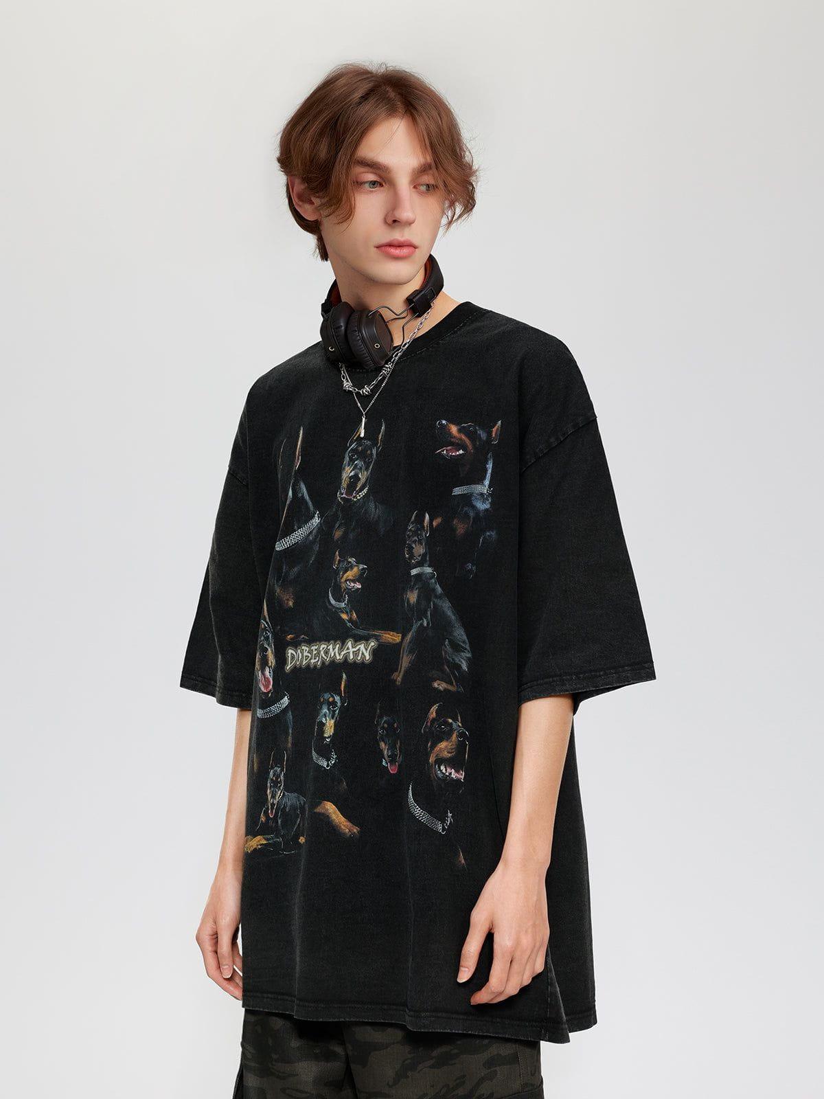 TALISHKO Washed Doberman Graphic Tee
