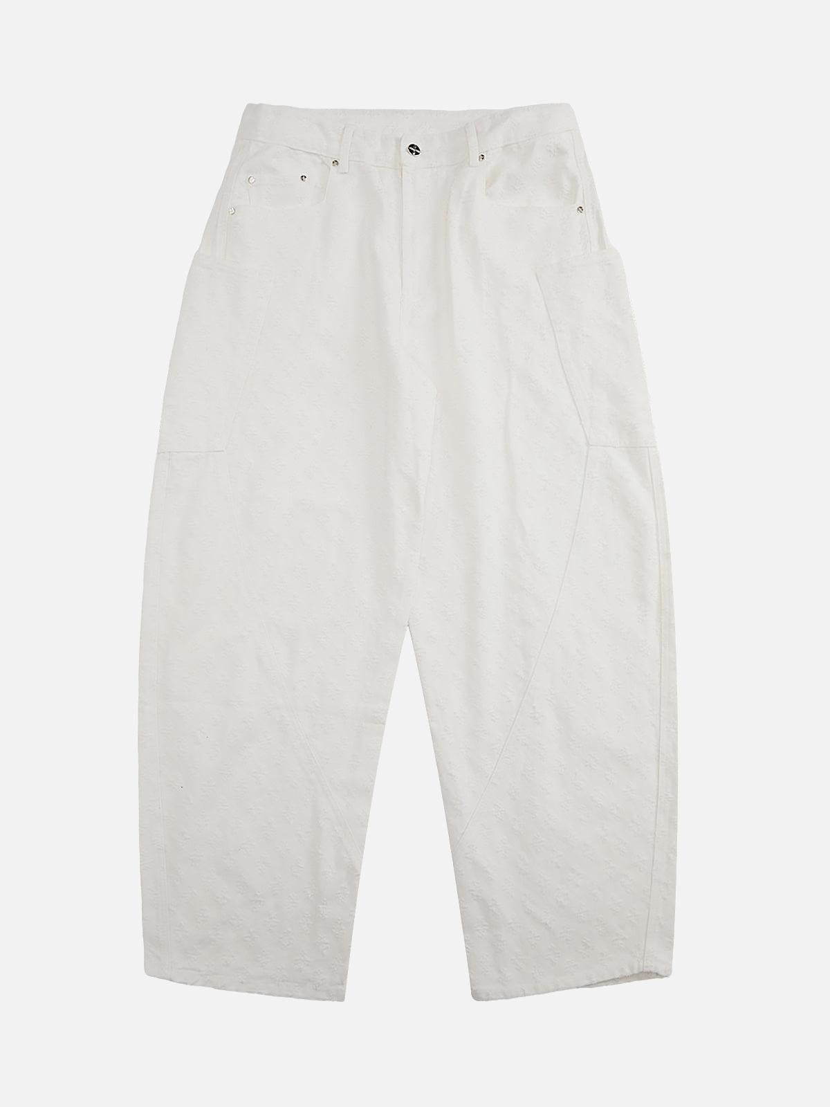 TALISHKO Textured Structured Barrel Jeans