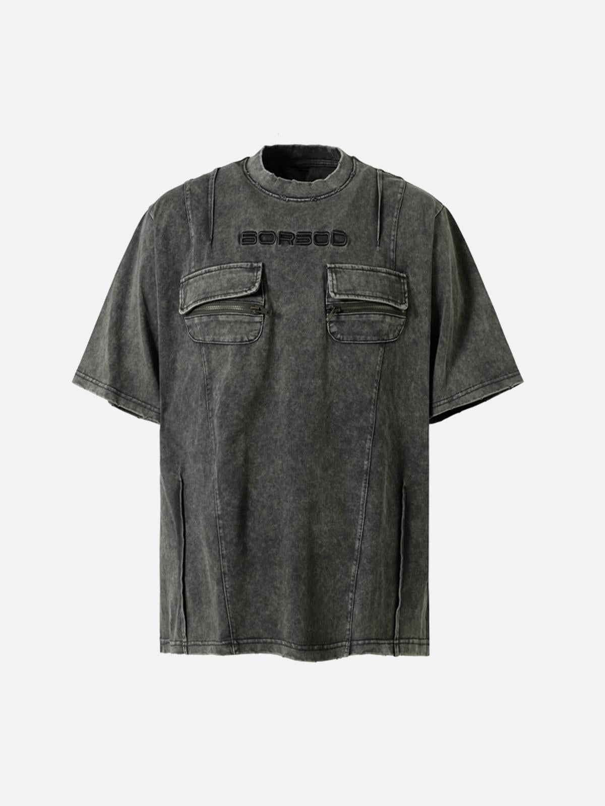 TALISHKO Vintage Washed Multi-Pocket T-Shirt