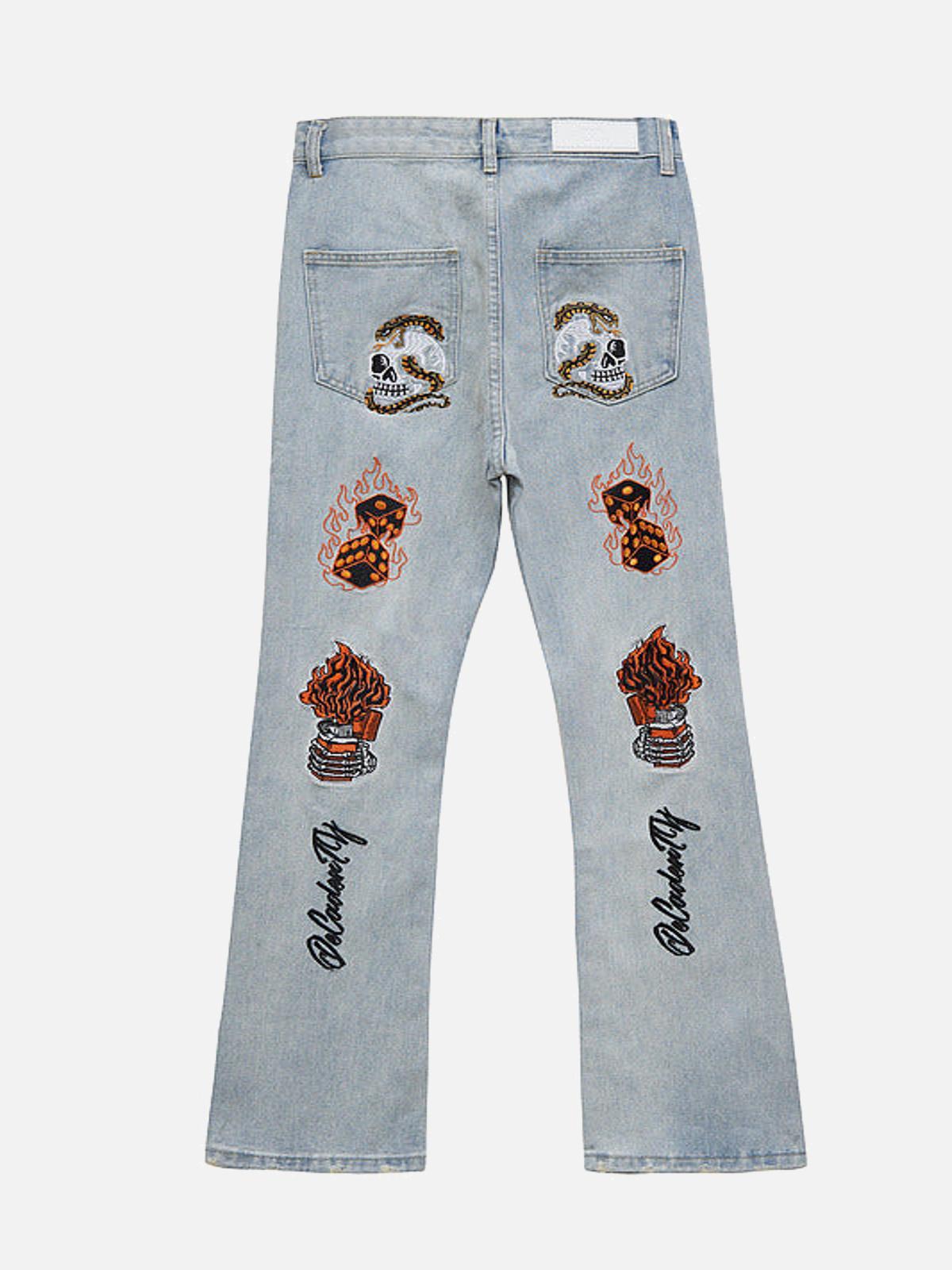TALISHKO High Street Embroidery Retro Jeans