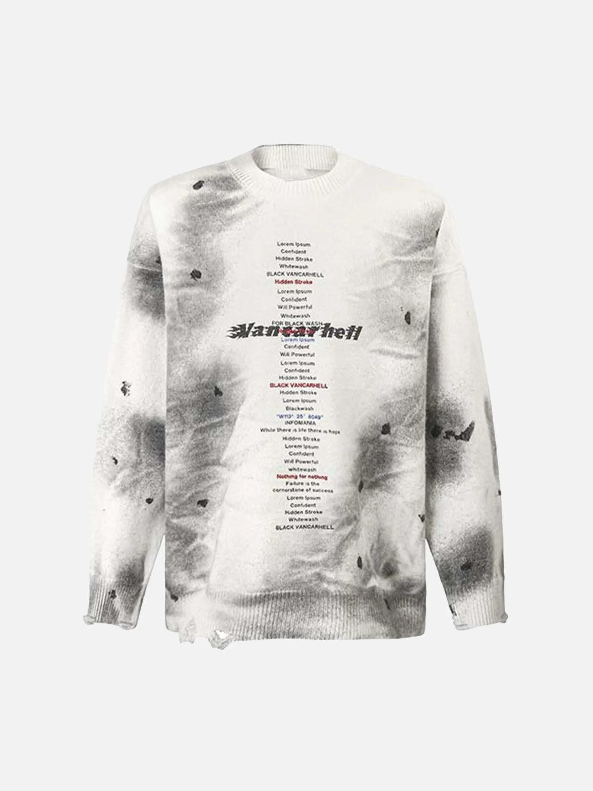 TALISHKO Vintage Ripped Tie-Dye Sweater