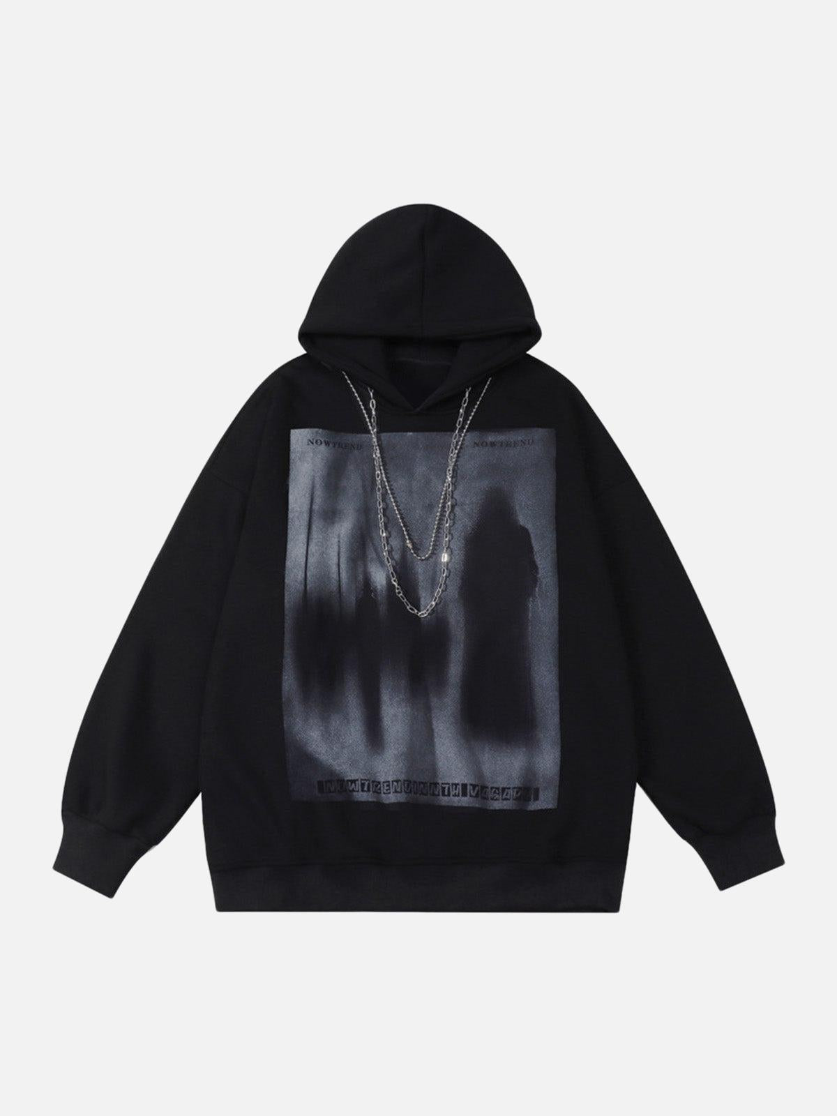 TALISHKO Blur Graphic Chain Hooded Sweatshirt