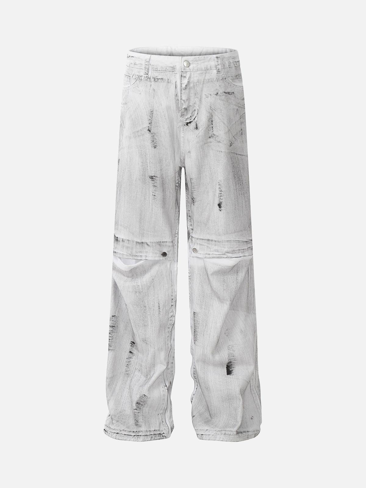 TALISHKO Street Batik Deconstructed Split Jeans