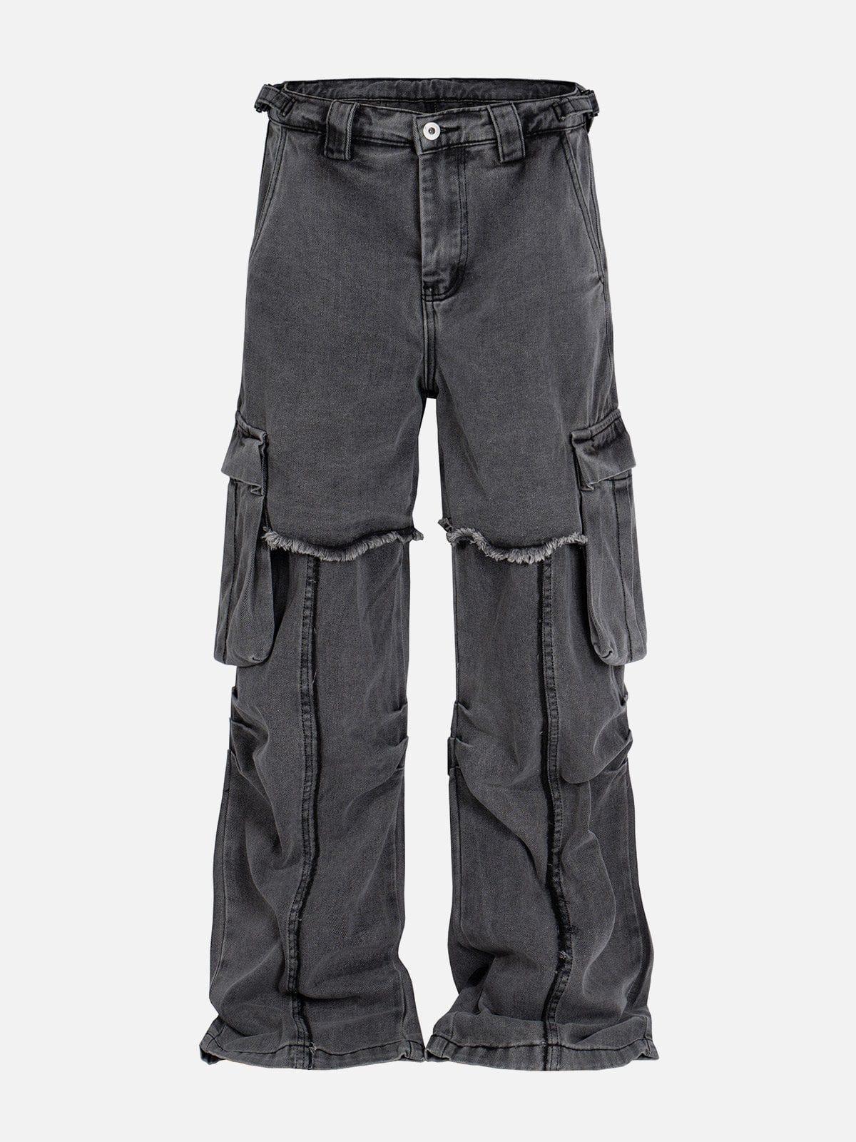 TALISHKO Deconstruct Fringe Big Pocket Jeans