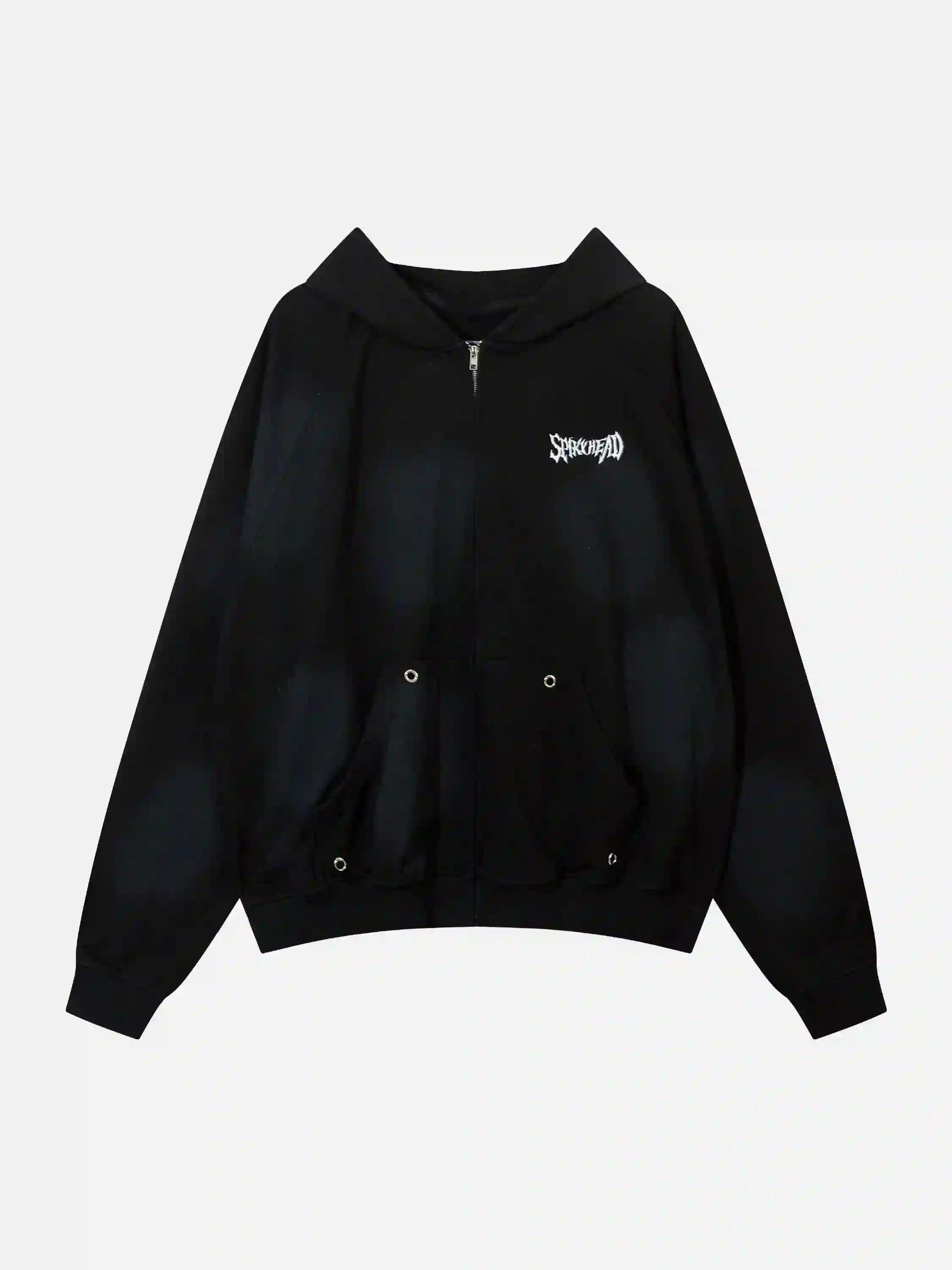 TALISHKO Embroidery Spots Zip-Up Hoodie